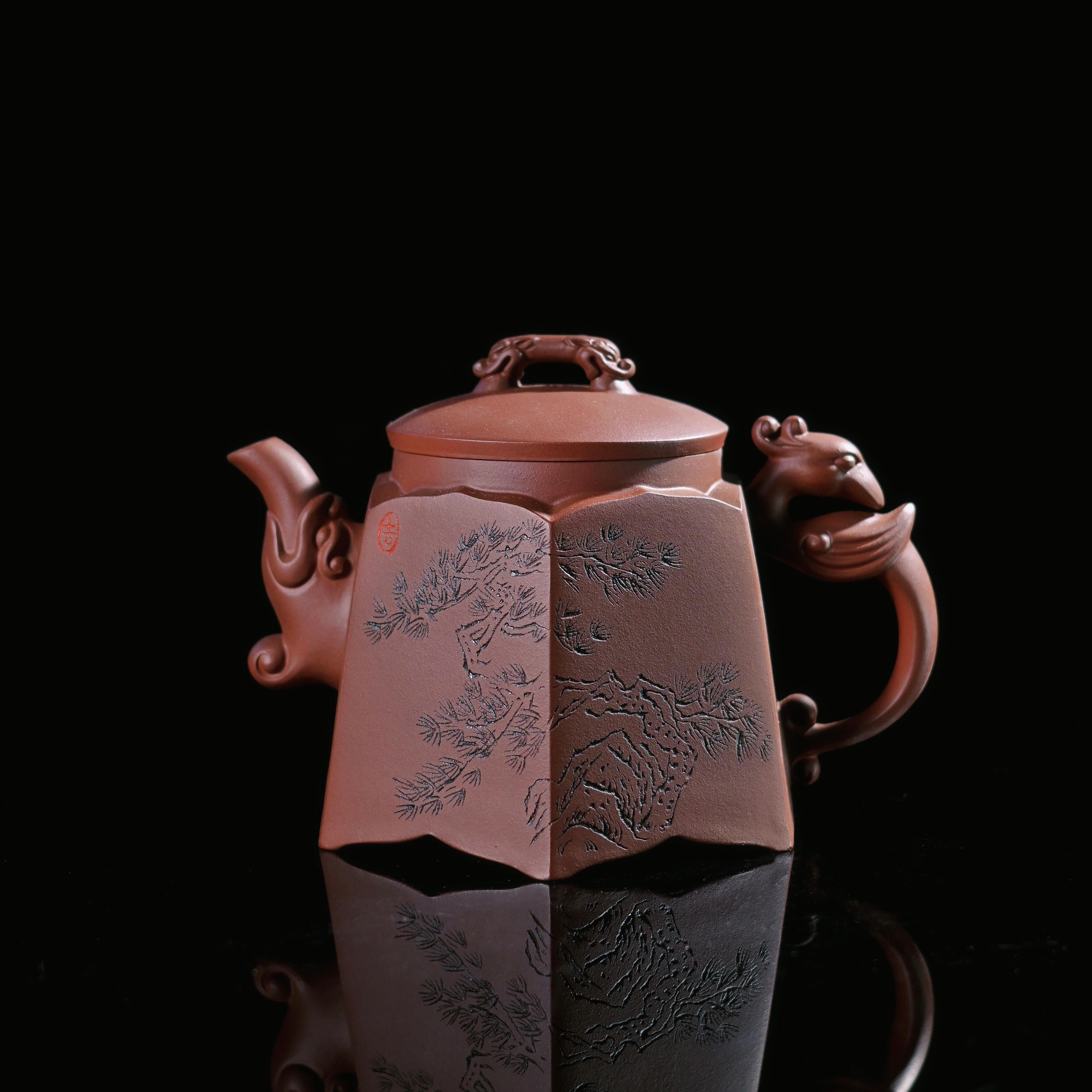 Kungfuyang Yixing Zhuni Clay Hexagonal Teapot 400ml, product view 1
