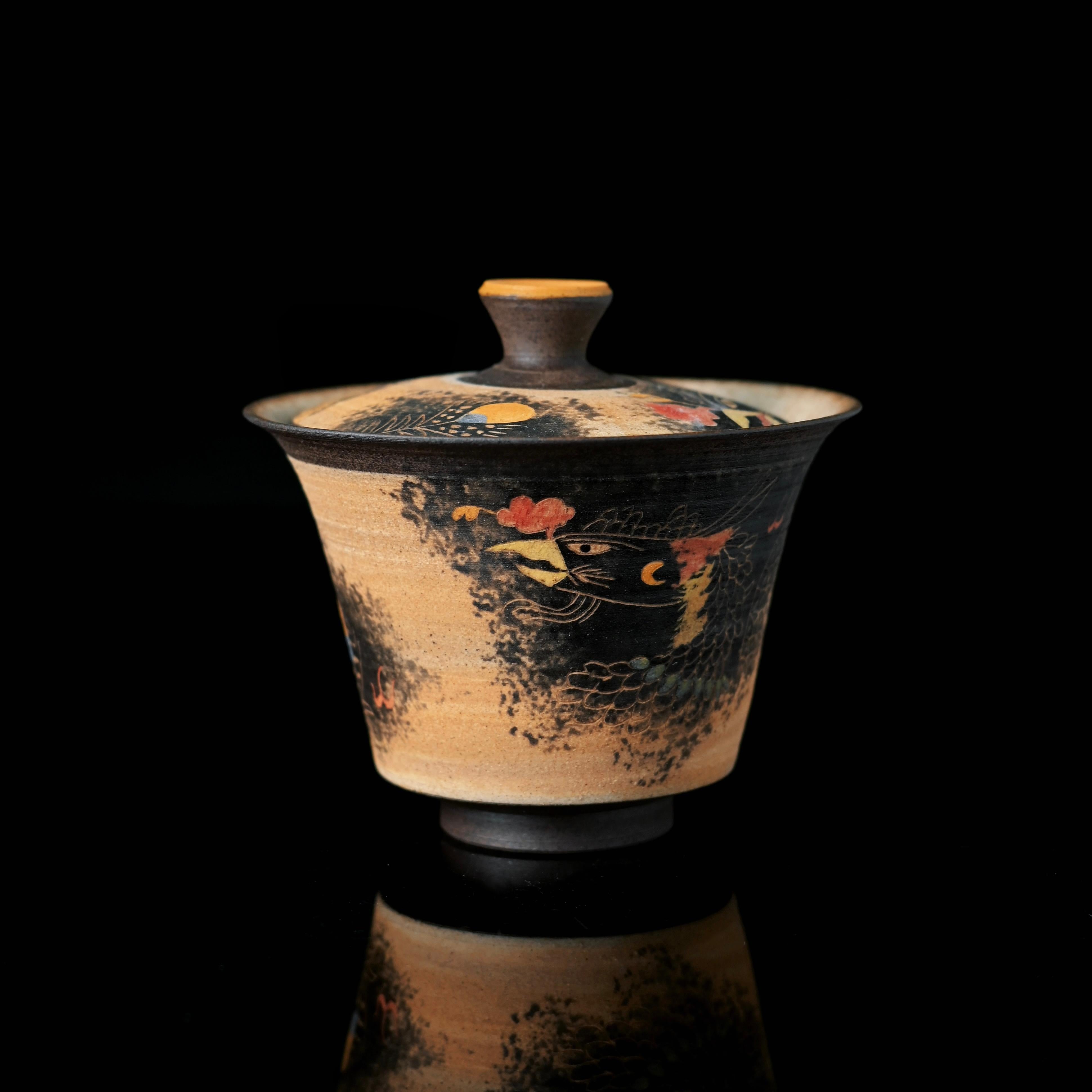 Kungfuyang Jingdezhen Phoenix Rising Hand-Painted Clay Gaiwan Set, product view 11