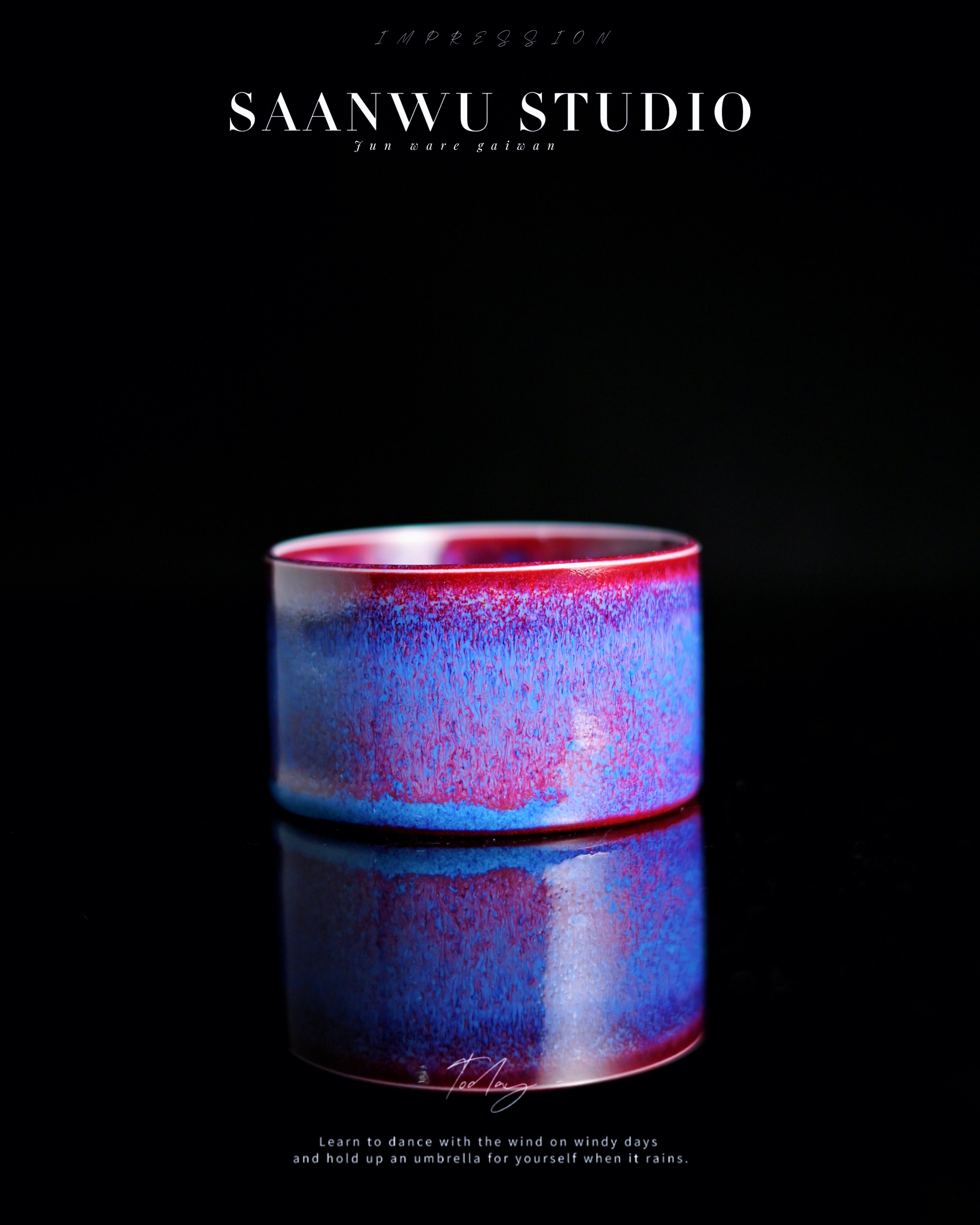 Kungfuyang Jun Kiln "Peacock" Glaze Gaiwan Wide-Rim Design 120ml, product view 2