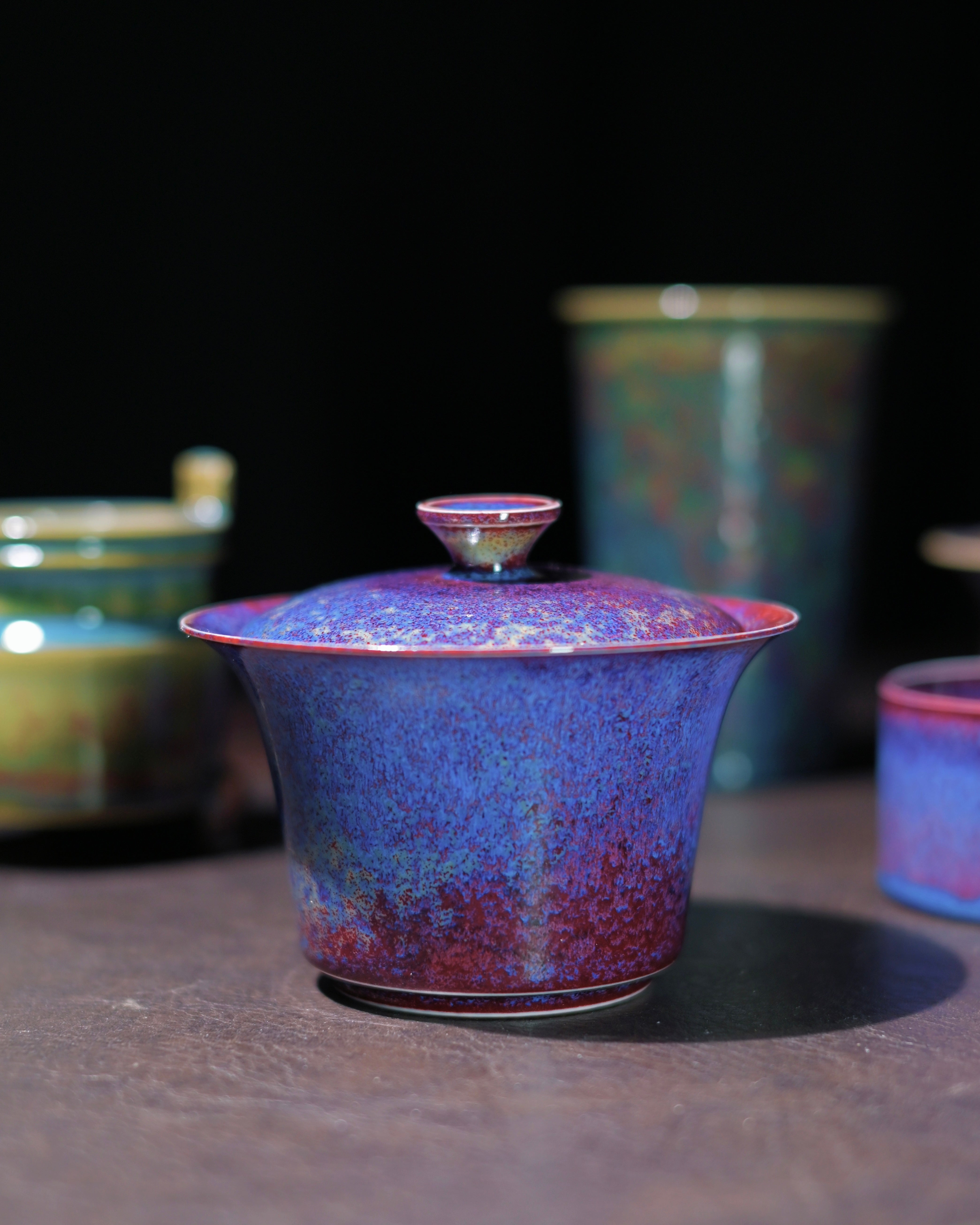 Kungfuyang Jun Kiln "Peacock" Glaze Gaiwan Wide-Rim Design 120ml, product view 6