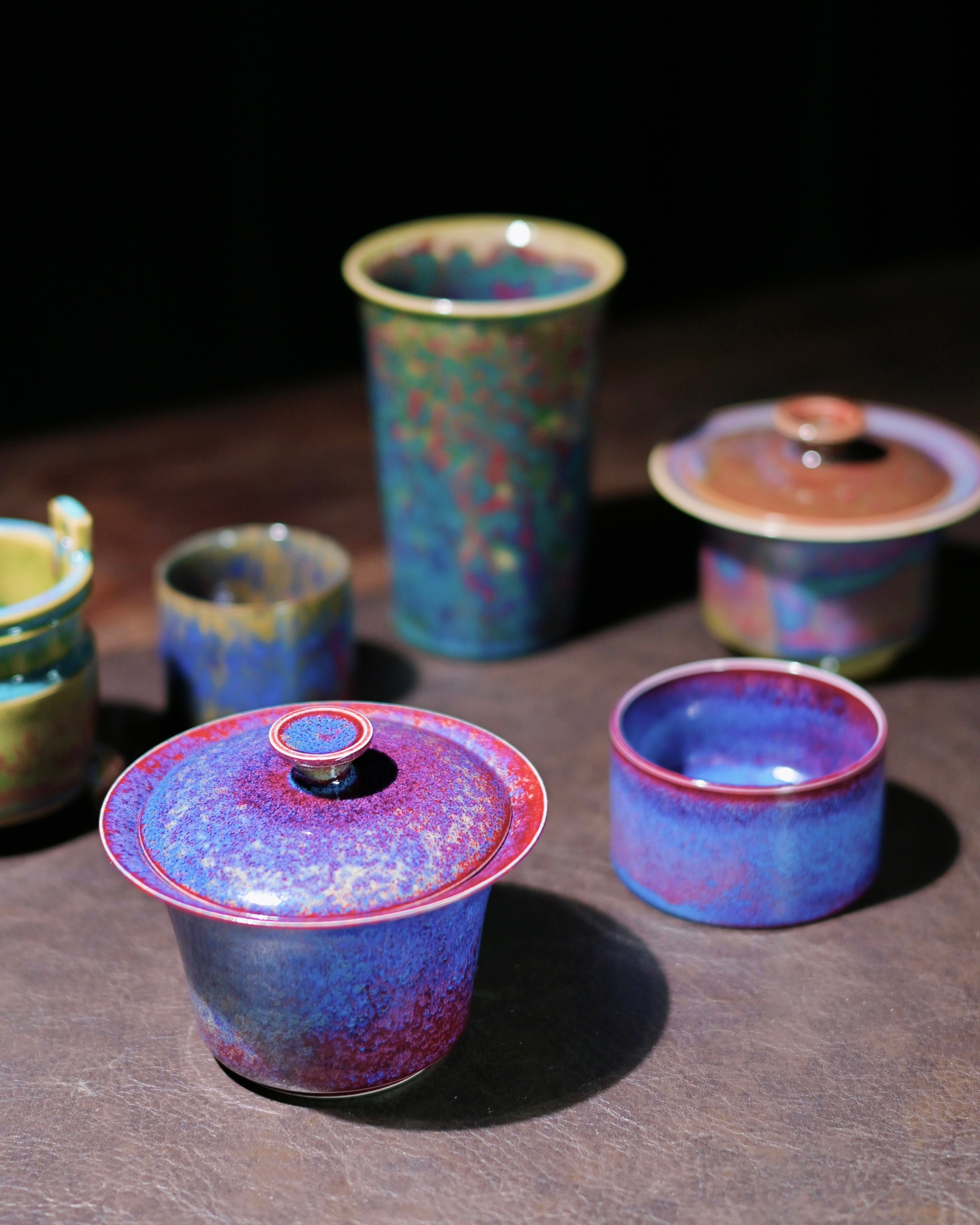 Kungfuyang Jun Kiln "Peacock" Glaze Gaiwan Wide-Rim Design 120ml, product view 7