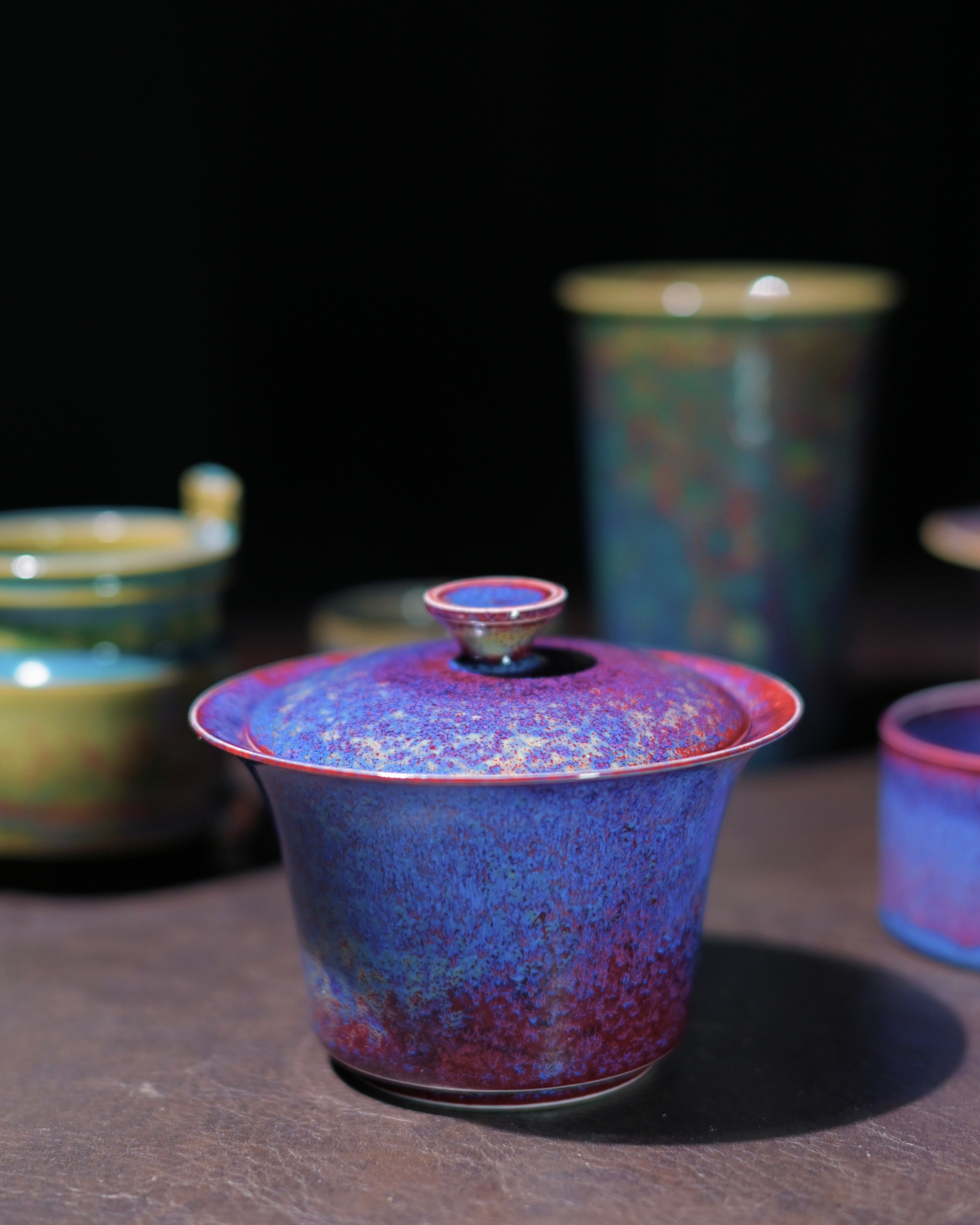 Kungfuyang Jun Kiln "Peacock" Glaze Gaiwan Wide-Rim Design 120ml, product view 8