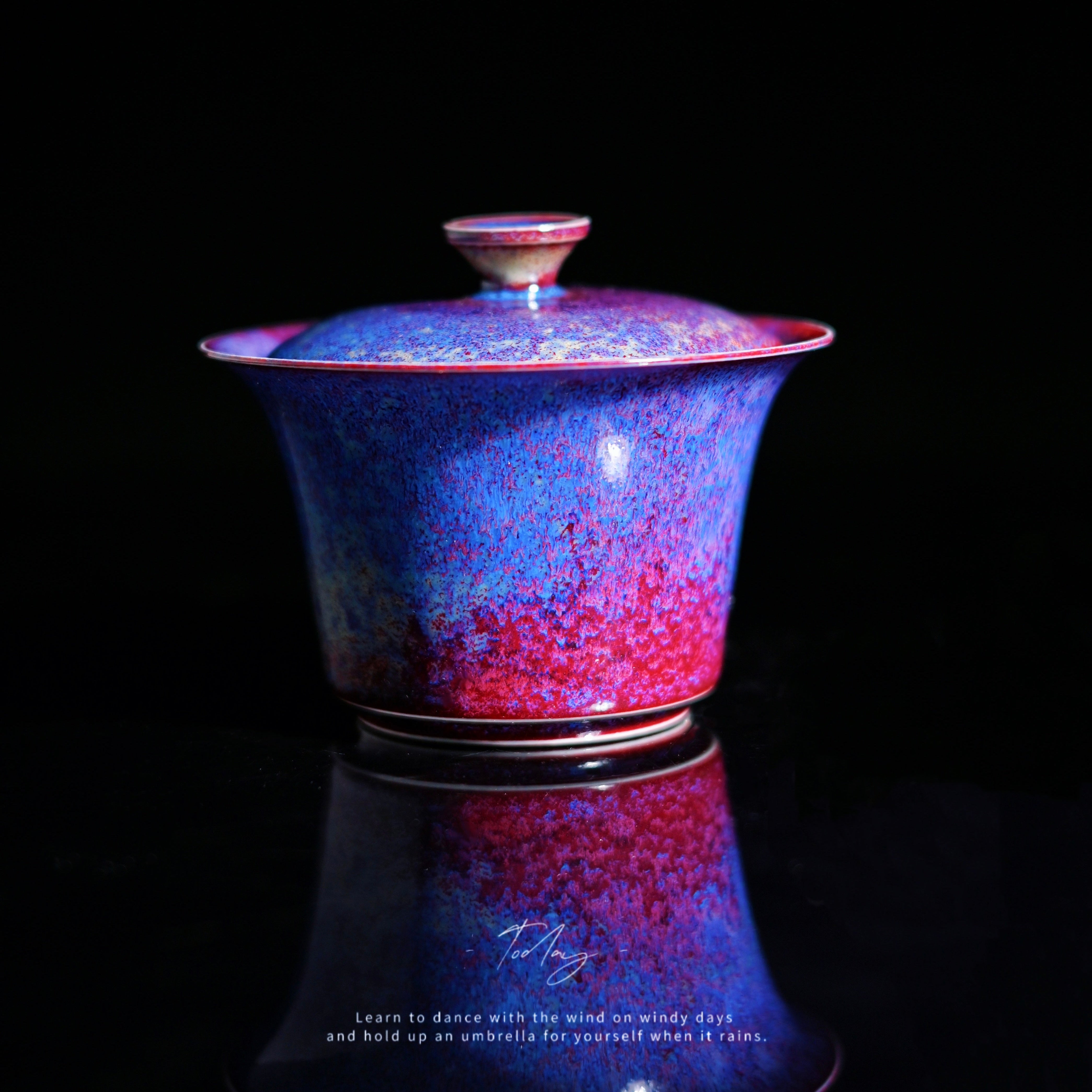 Kungfuyang Jun Kiln "Peacock" Glaze Gaiwan Wide-Rim Design 120ml, product view 1