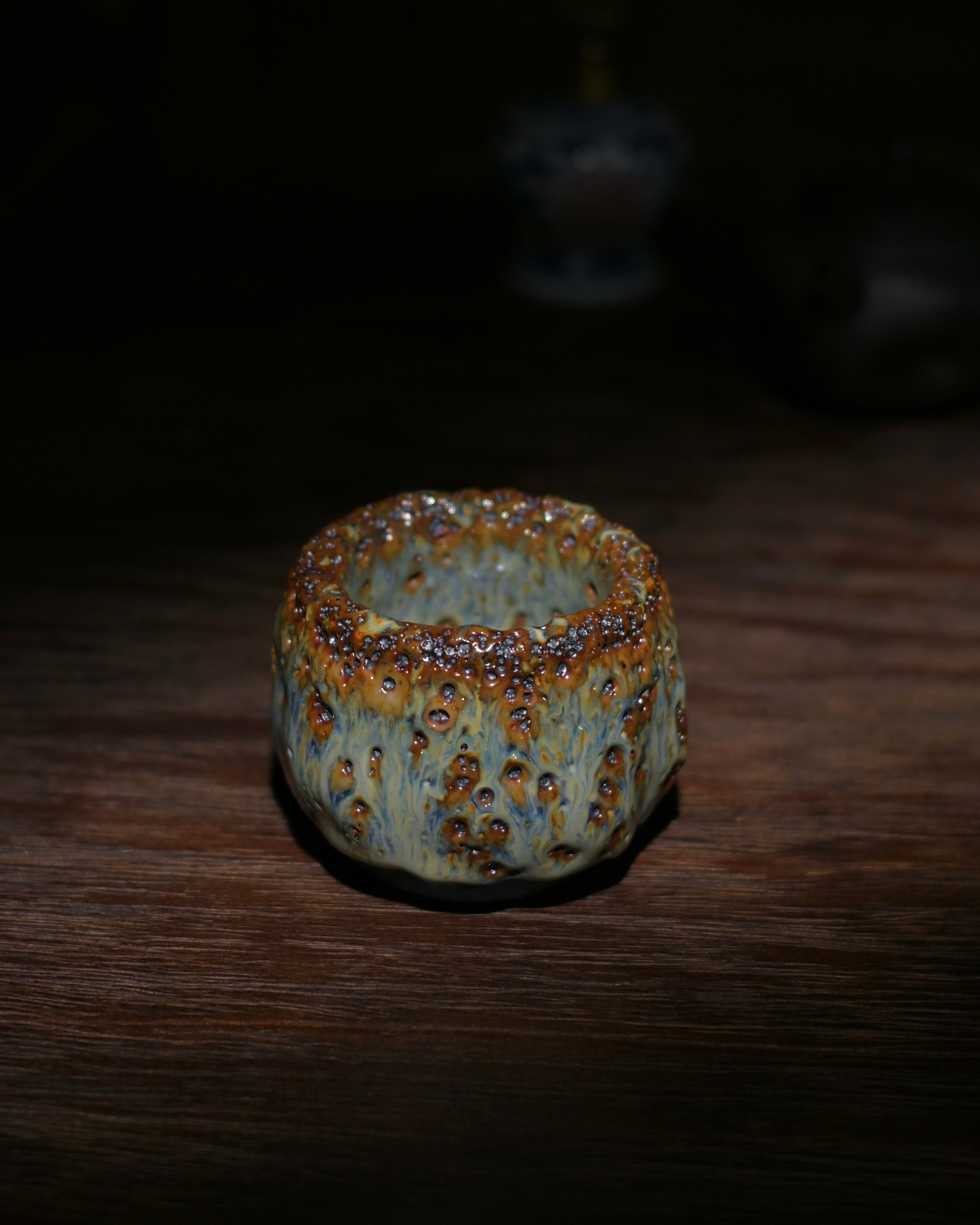 Kungfuyang Unique Piece Wabi-Sabi Shino Ware Kiln-Transformation Teacup, product view 7