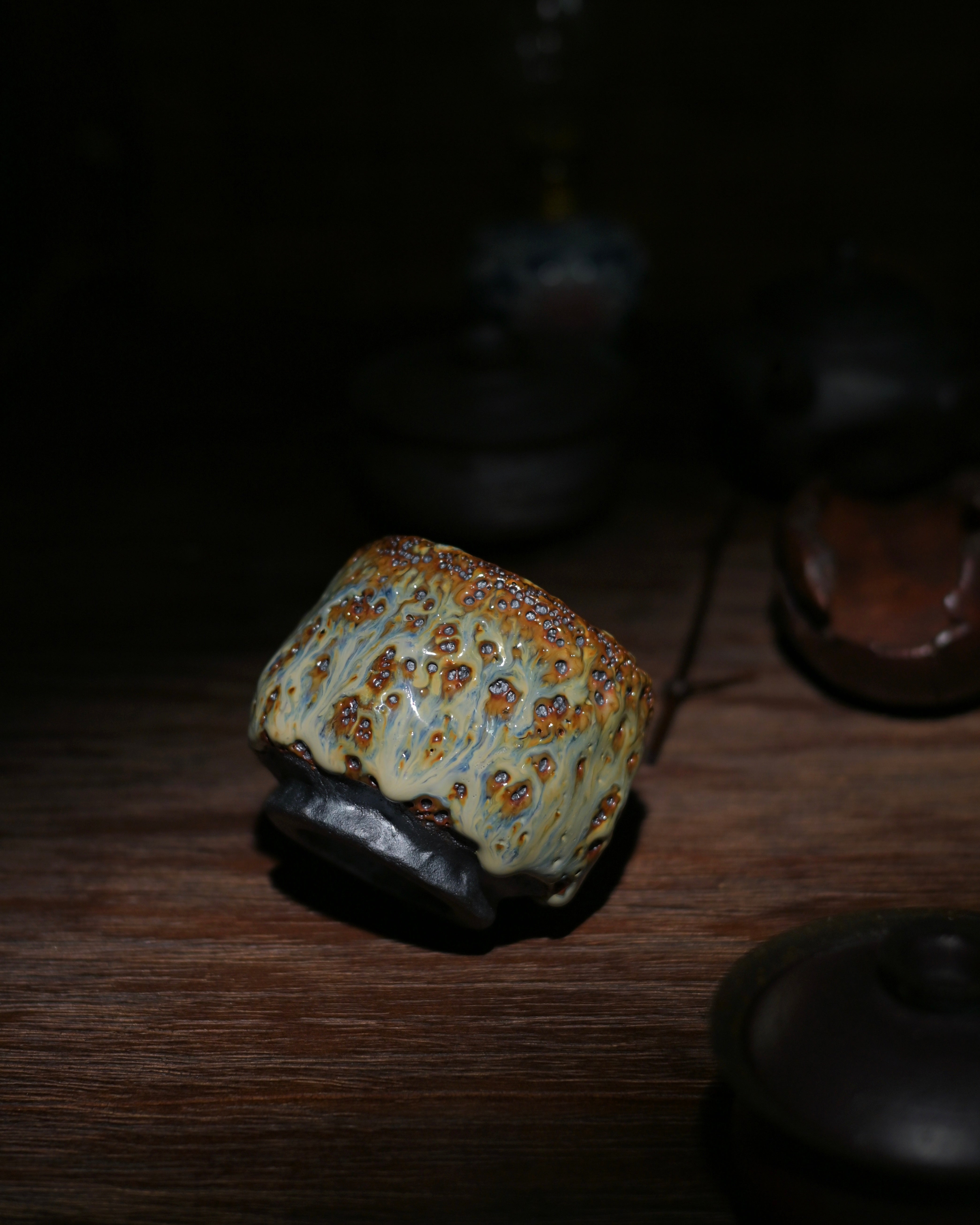 Kungfuyang Unique Piece Wabi-Sabi Shino Ware Kiln-Transformation Teacup, product view 10