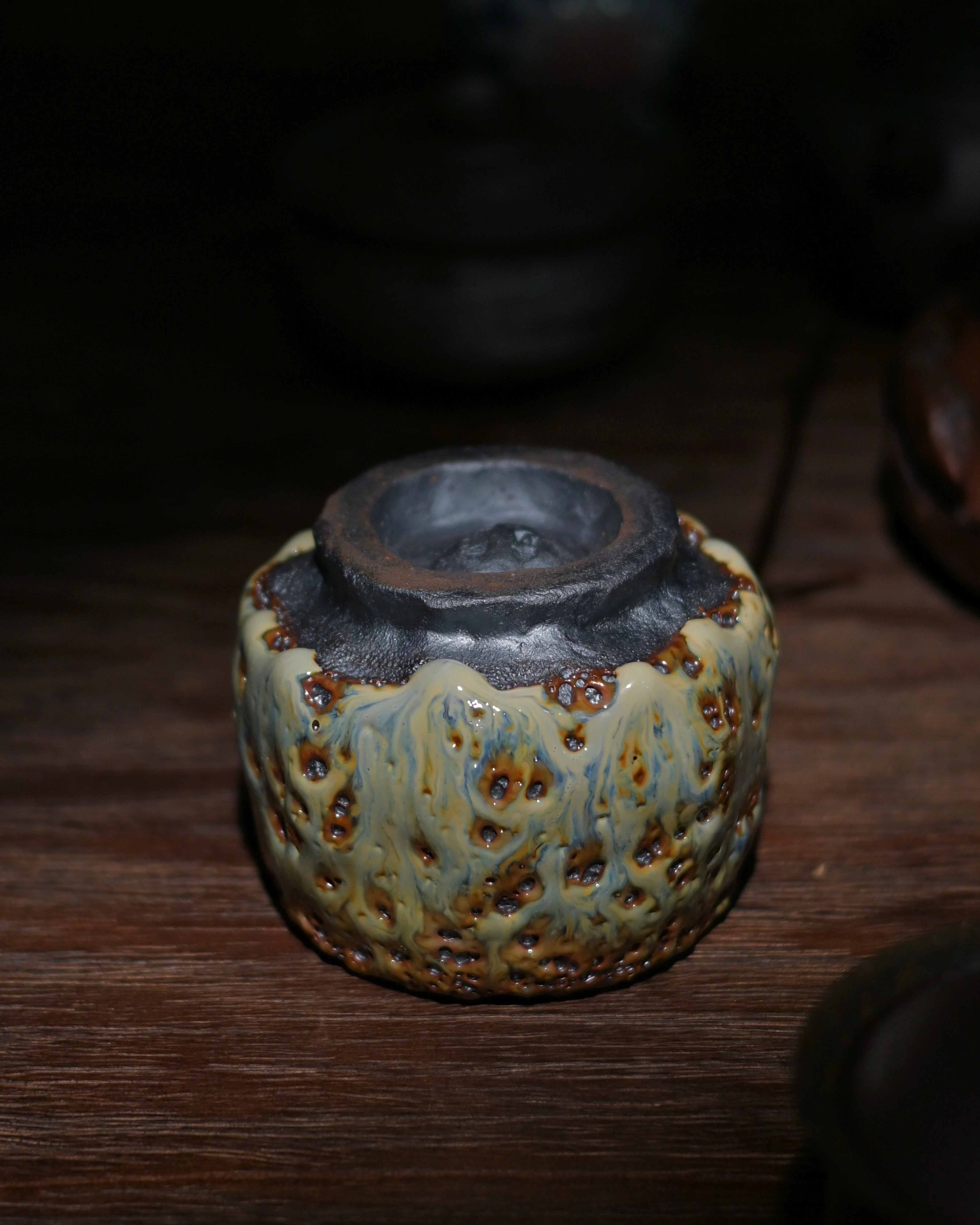 Kungfuyang Unique Piece Wabi-Sabi Shino Ware Kiln-Transformation Teacup, product view 8