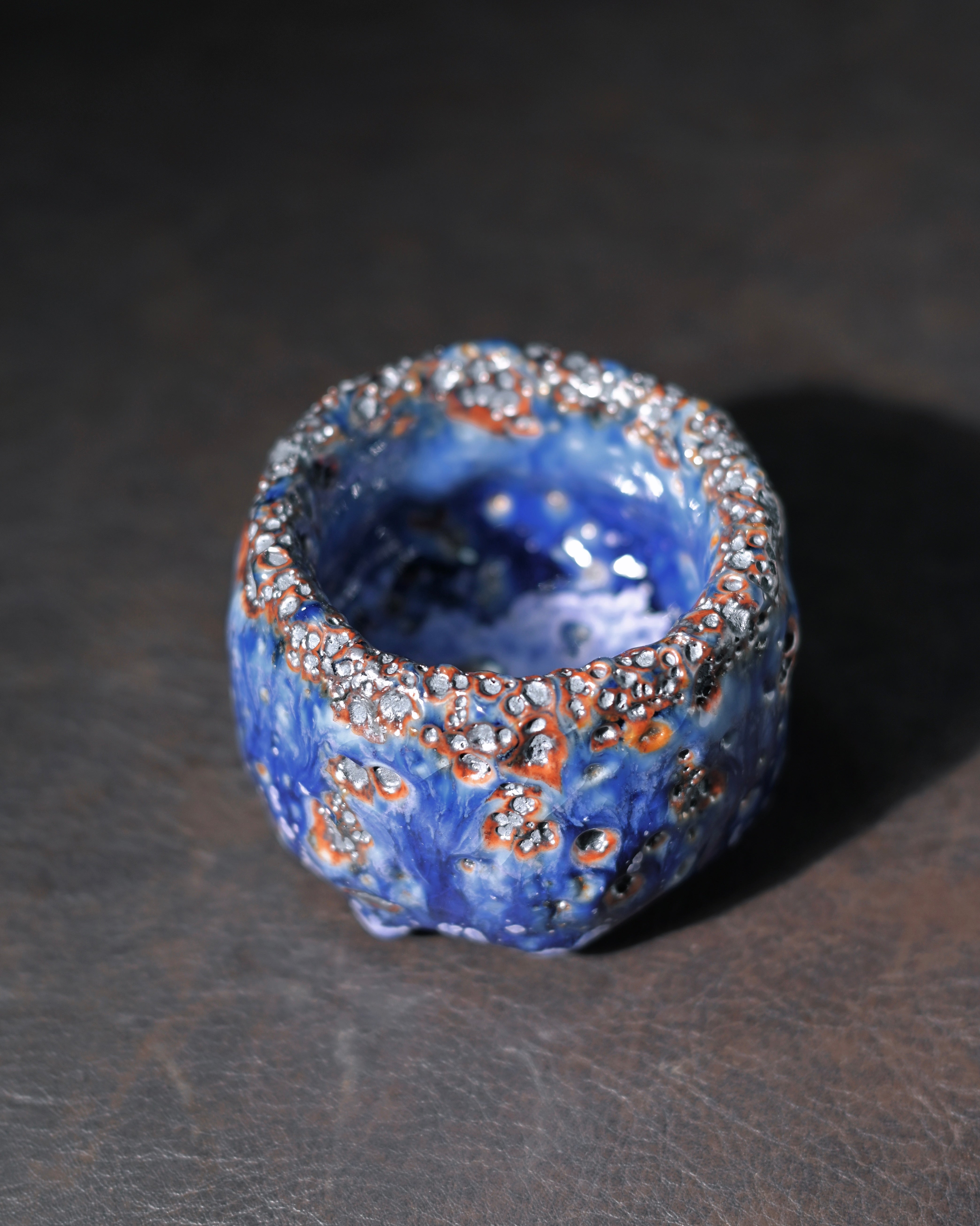 Kungfuyang Unique Piece Wabi-Sabi Shino Ware Kiln-Transformation Teacup, product view 3