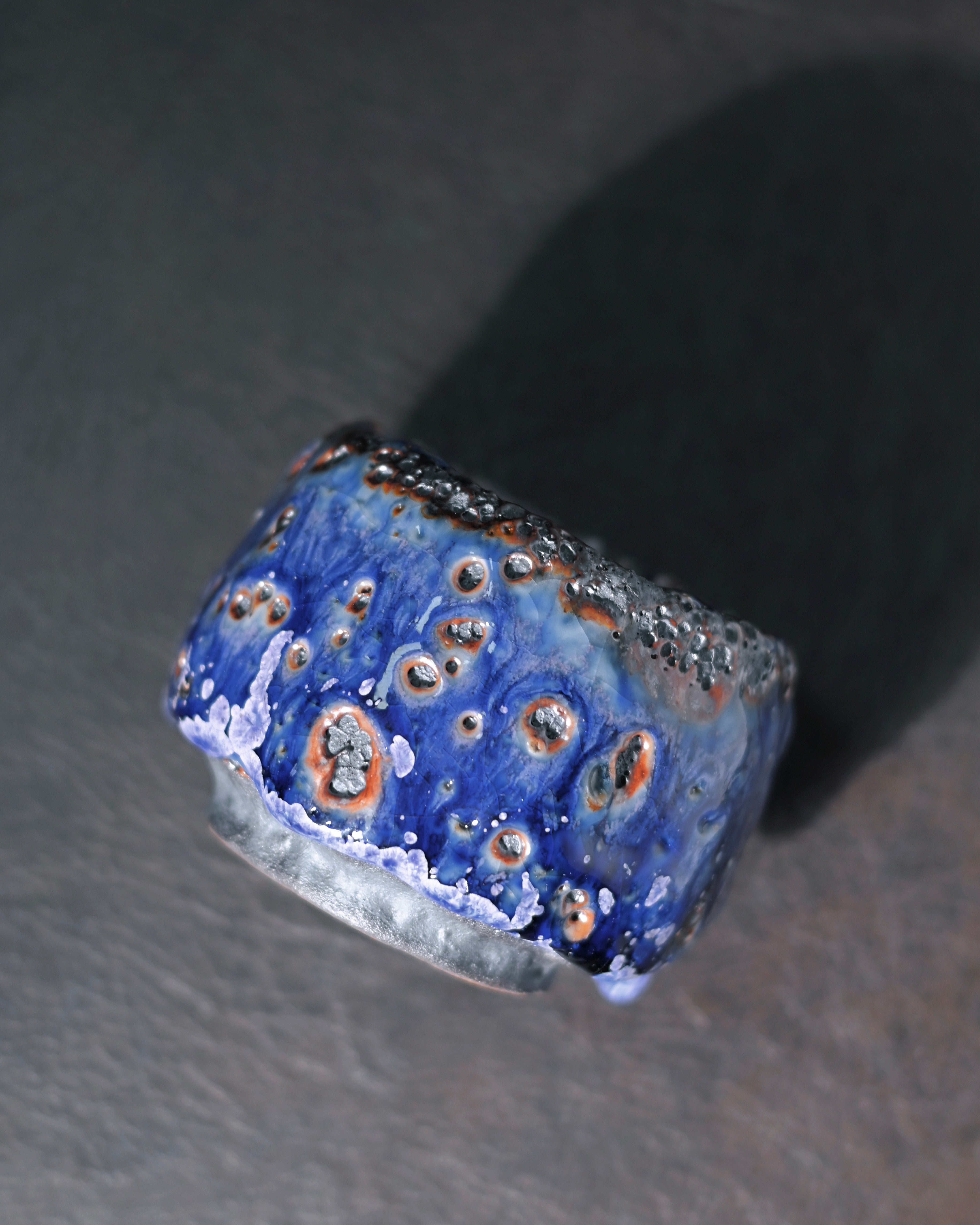 Kungfuyang Unique Piece Wabi-Sabi Shino Ware Kiln-Transformation Teacup, product view 4