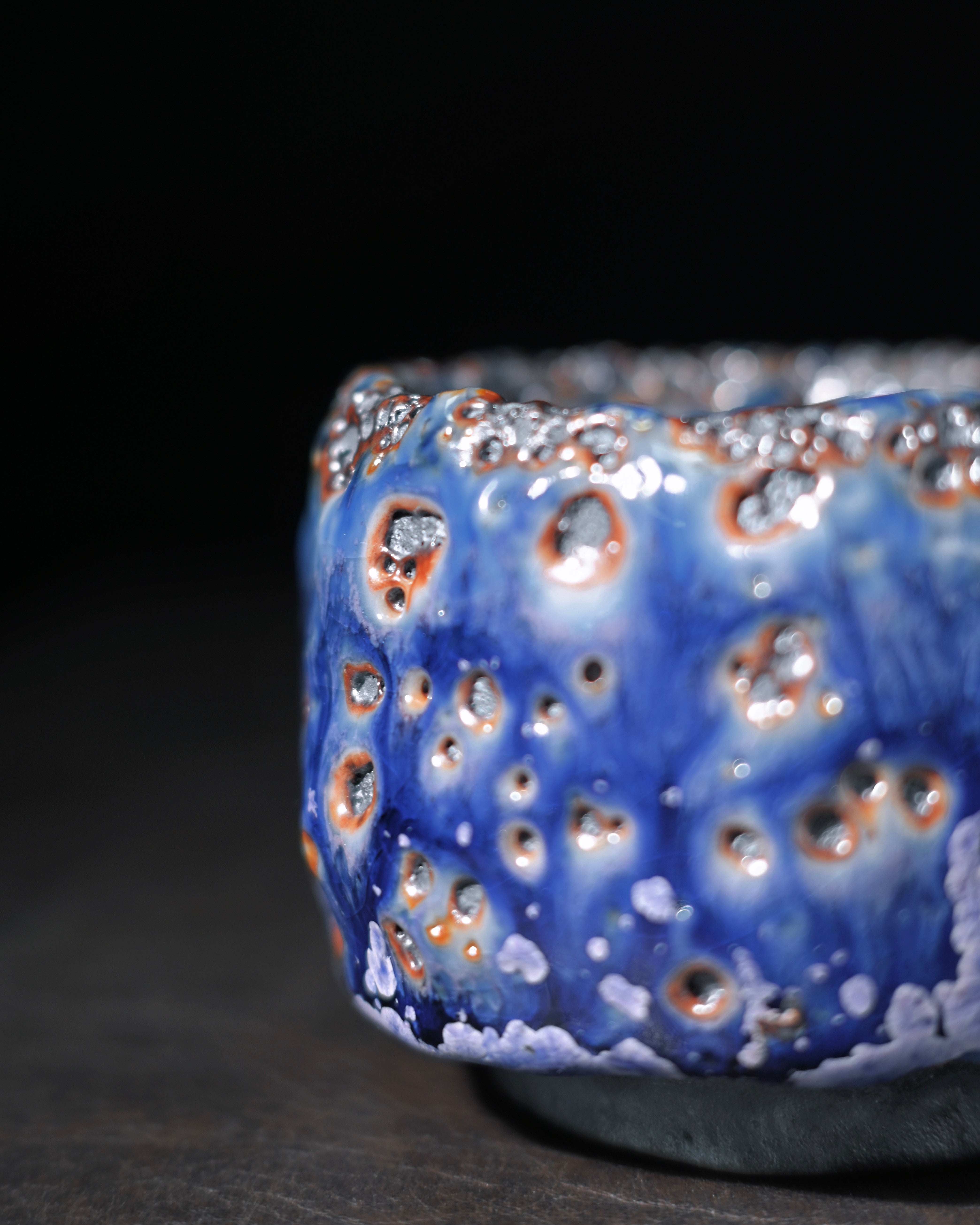 Kungfuyang Unique Piece Wabi-Sabi Shino Ware Kiln-Transformation Teacup, product view 5