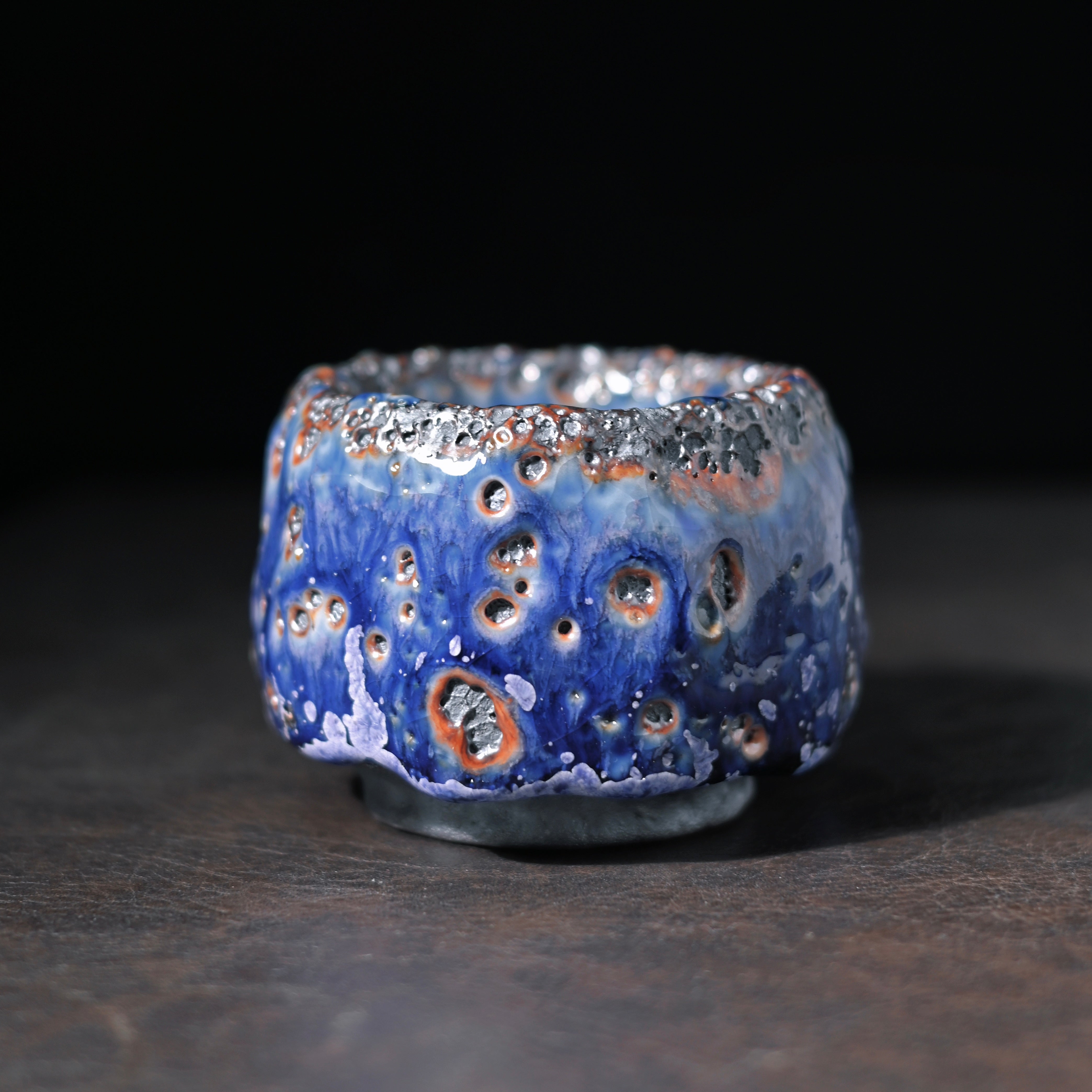 Kungfuyang Unique Piece Wabi-Sabi Shino Ware Kiln-Transformation Teacup, product view 1