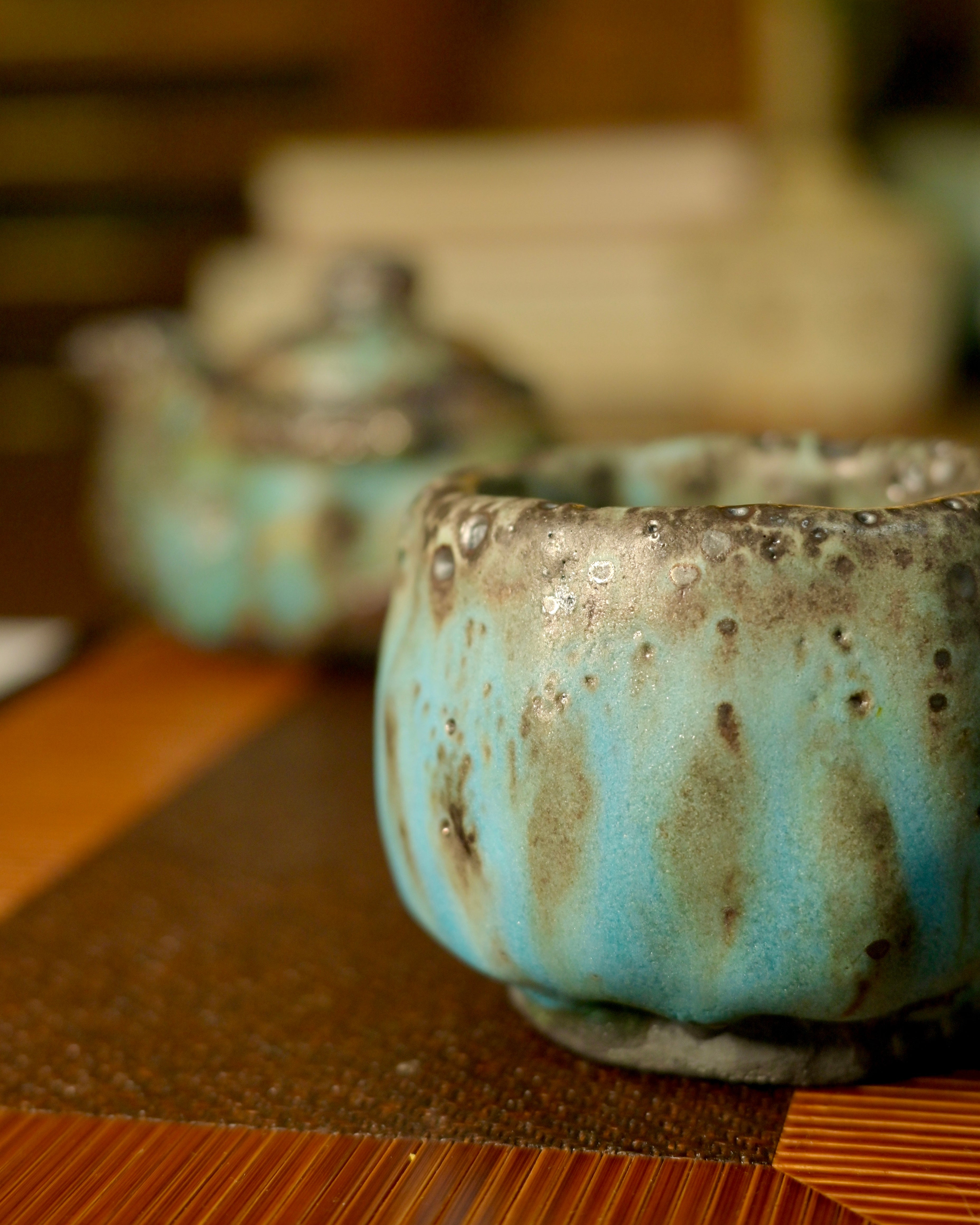 Kungfuyang Unique Piece Wabi-Sabi Shino Ware Kiln-Transformation Tea Set, product view 4