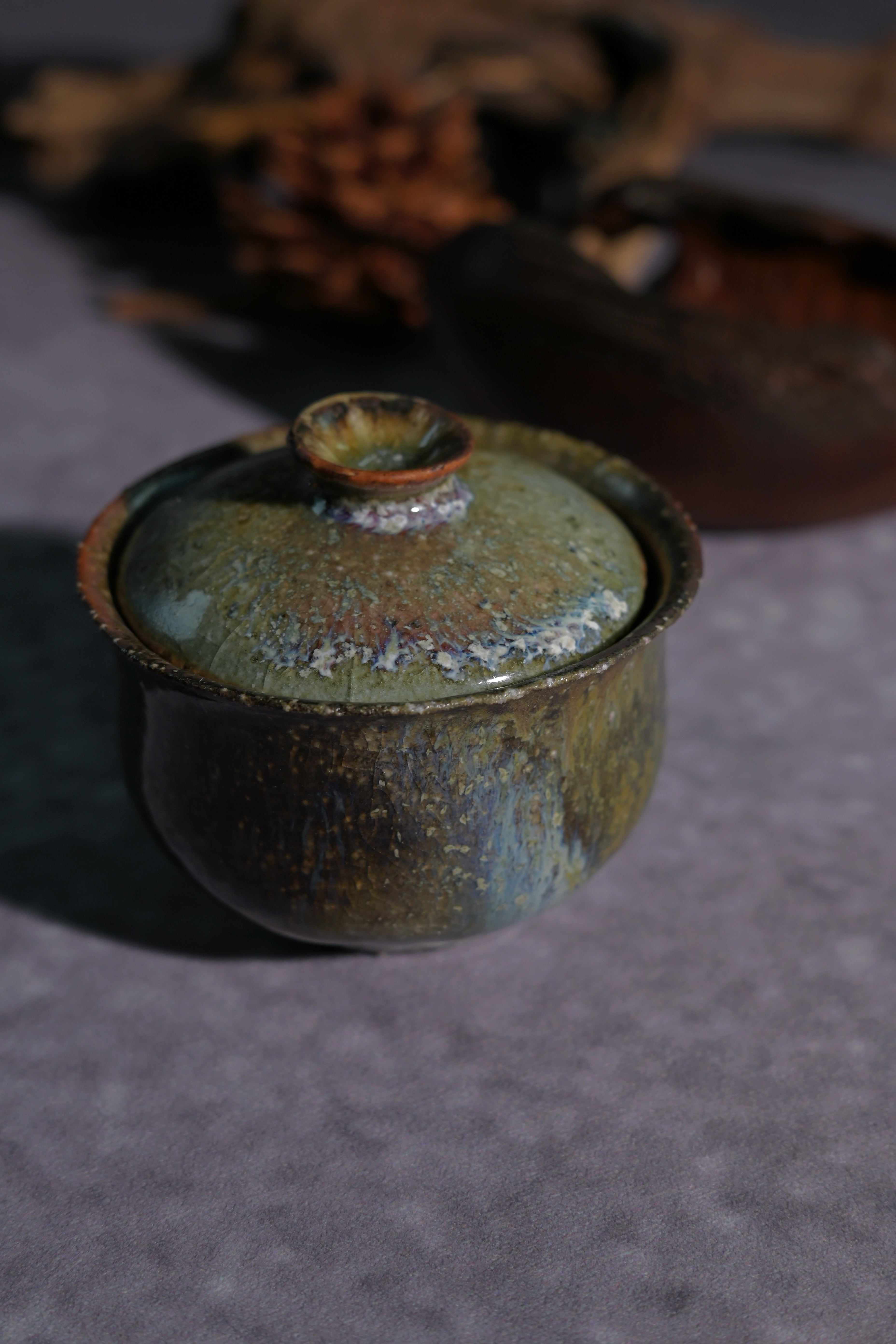 Kungfuyang Unique Piece Wabi-Sabi Coarse Pottery Wood-Fired Gaiwan 130ml, product view 5