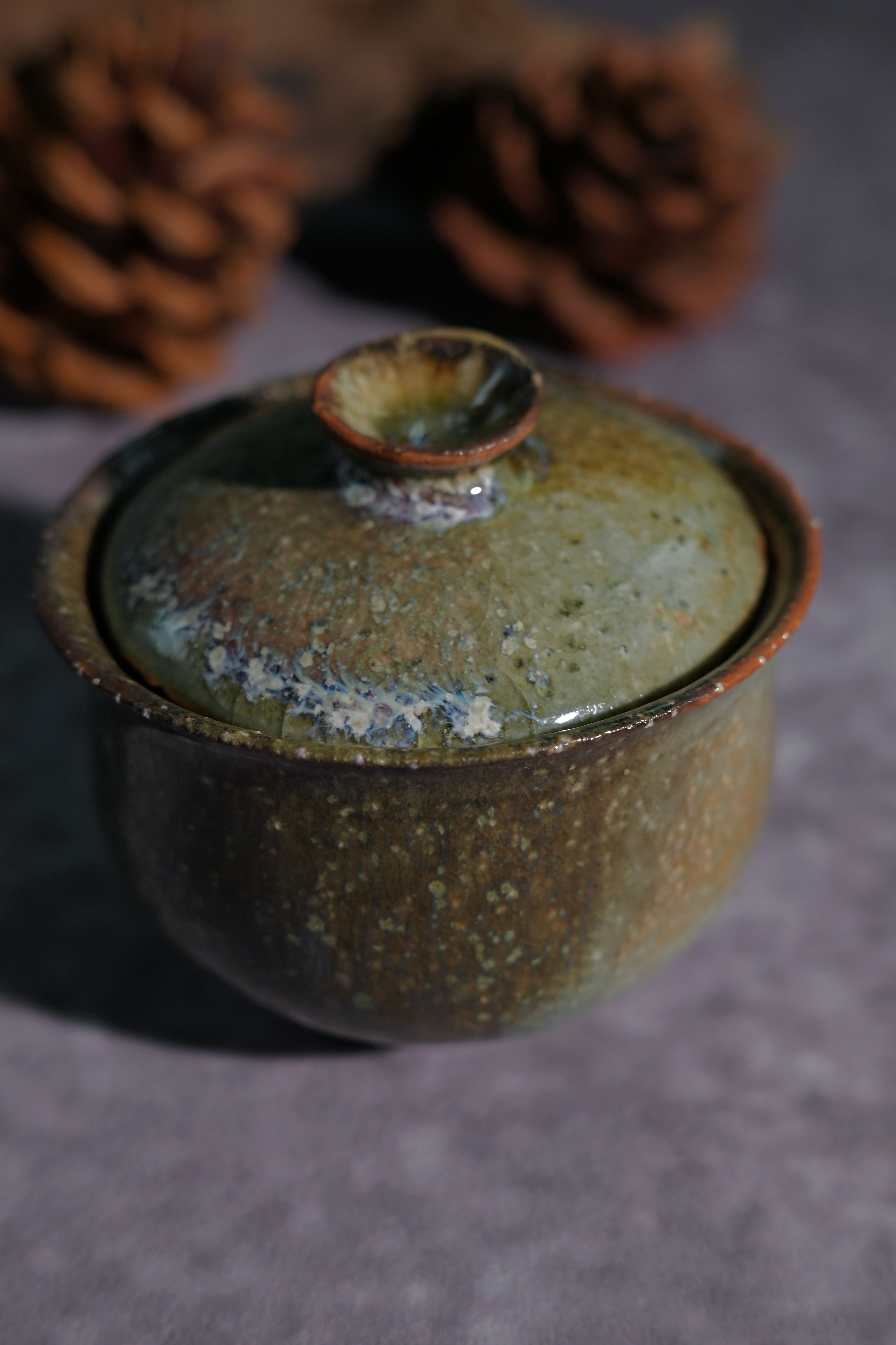 Kungfuyang Unique Piece Wabi-Sabi Coarse Pottery Wood-Fired Gaiwan 130ml, product view 4