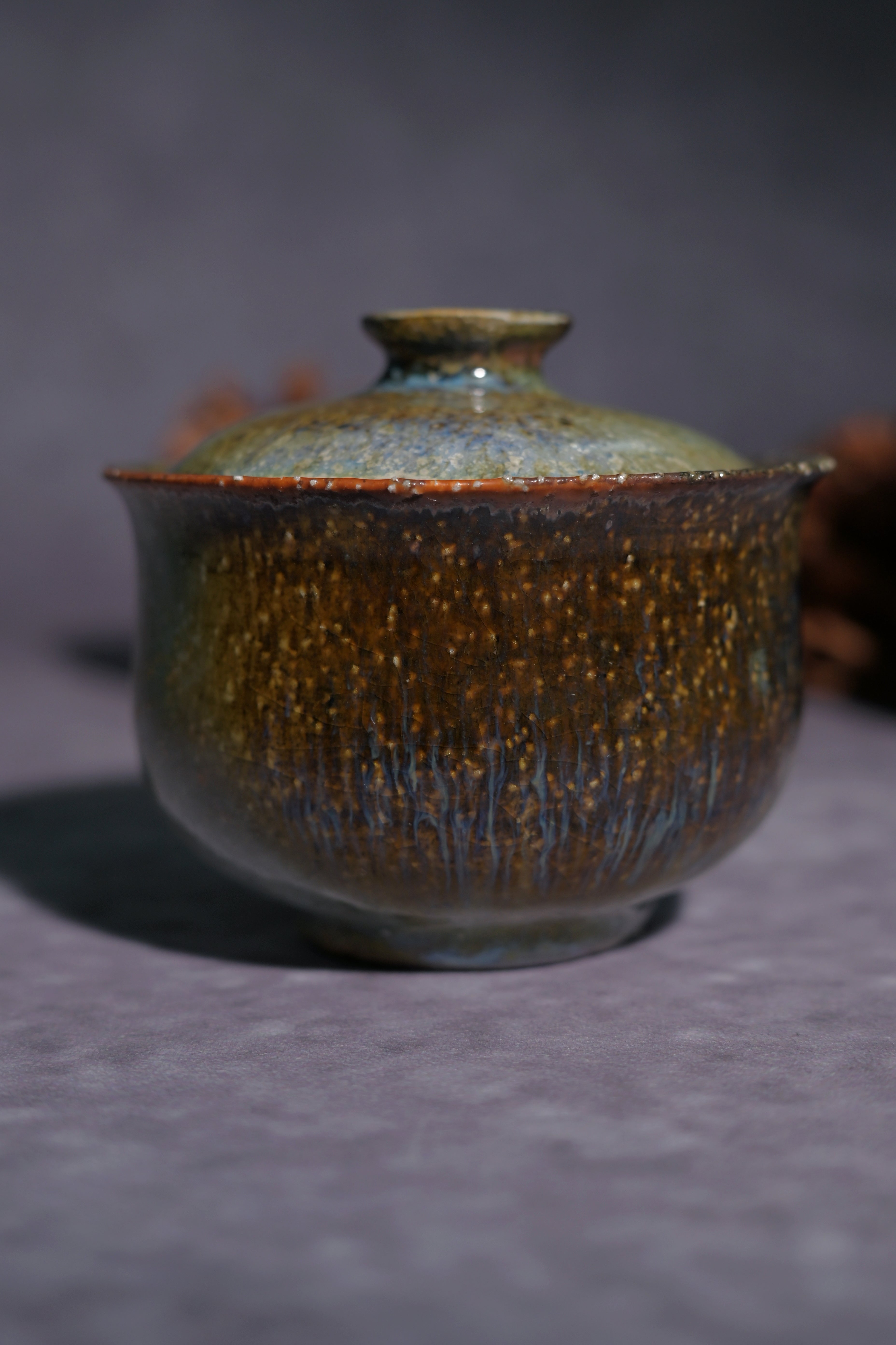 Kungfuyang Unique Piece Wabi-Sabi Coarse Pottery Wood-Fired Gaiwan 130ml, product view 2