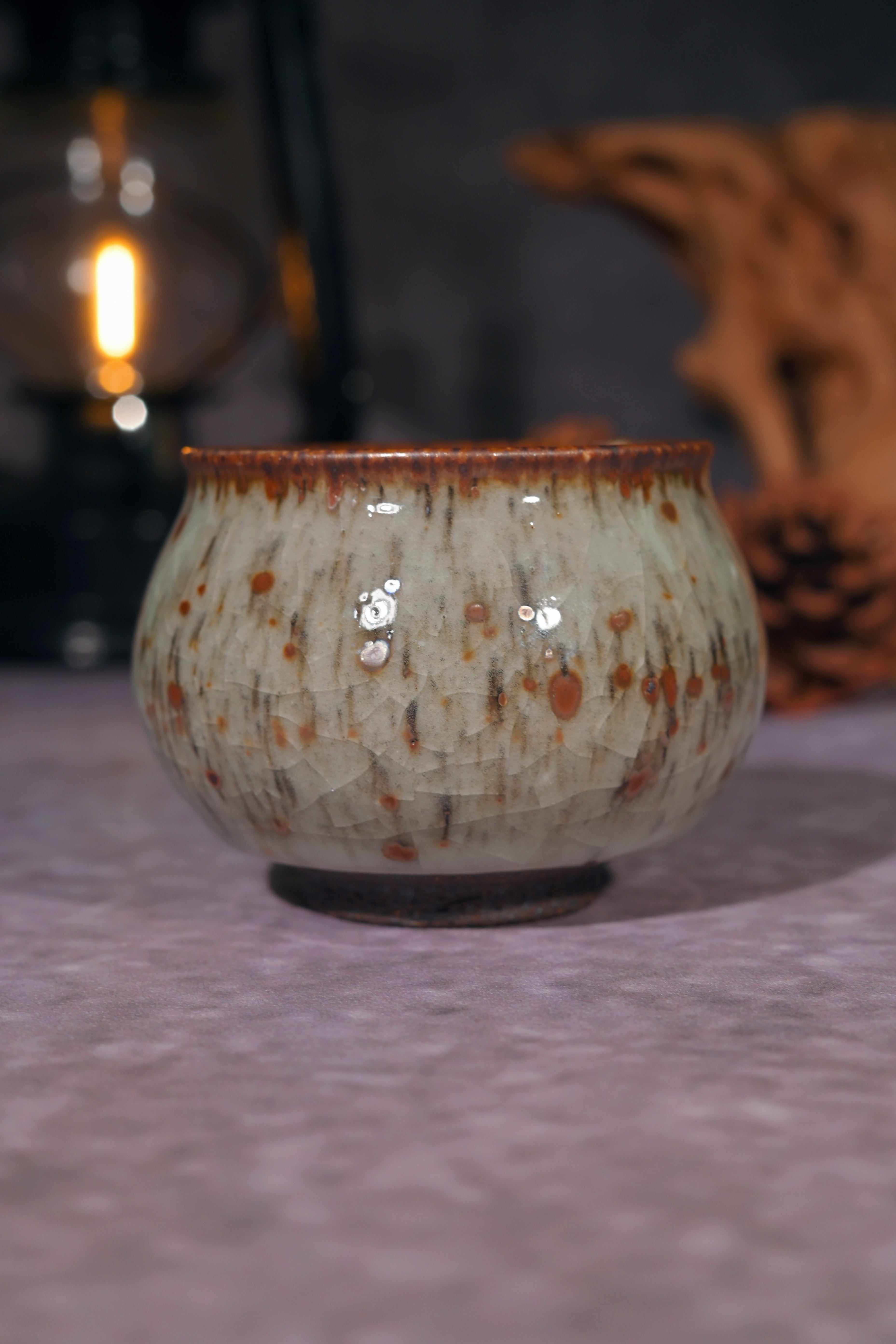Kungfuyang Unique Piece Shino-ware "Autumn Frost" Gaiwan Set, product view 10