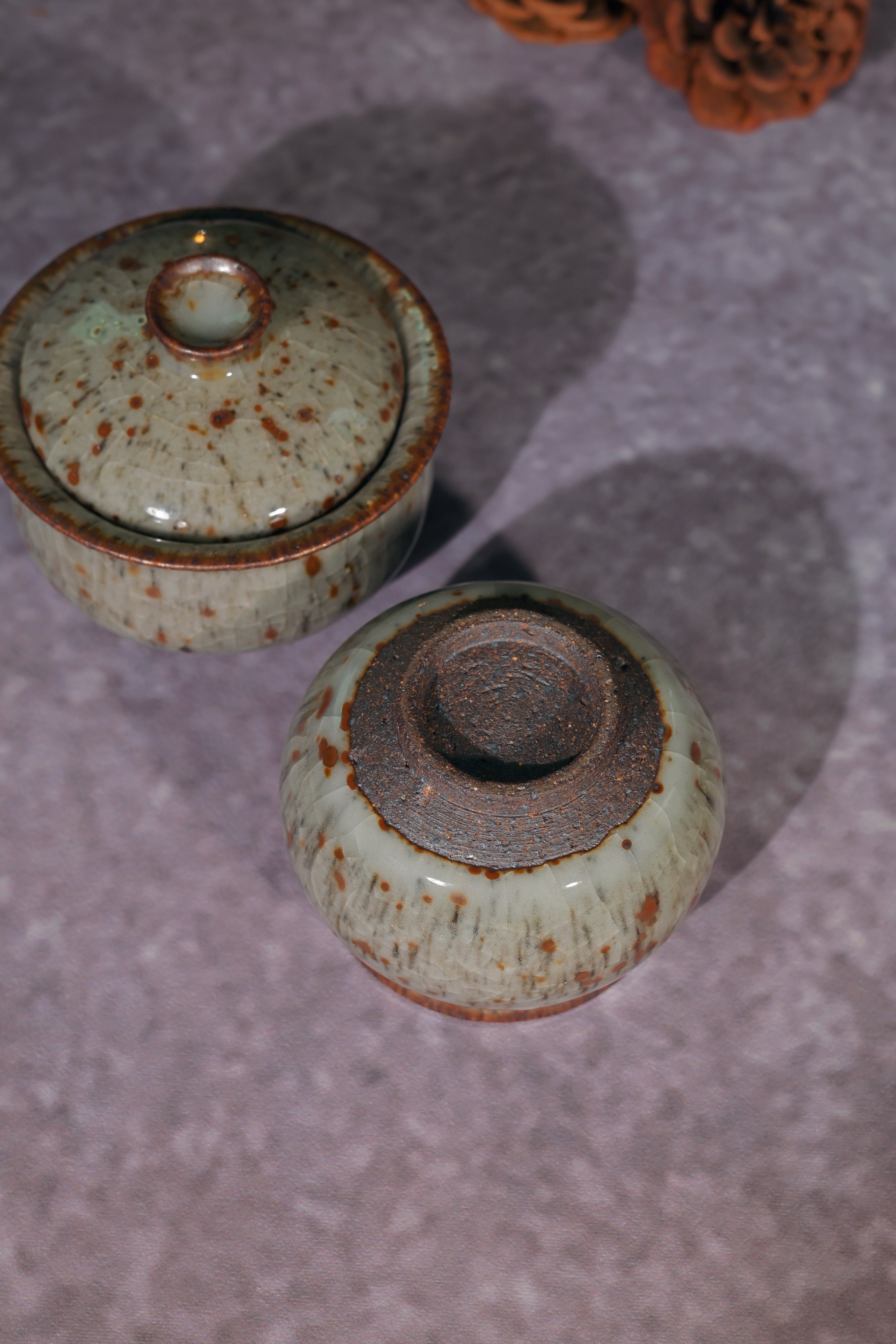 Kungfuyang Unique Piece Shino-ware "Autumn Frost" Gaiwan Set, product view 9