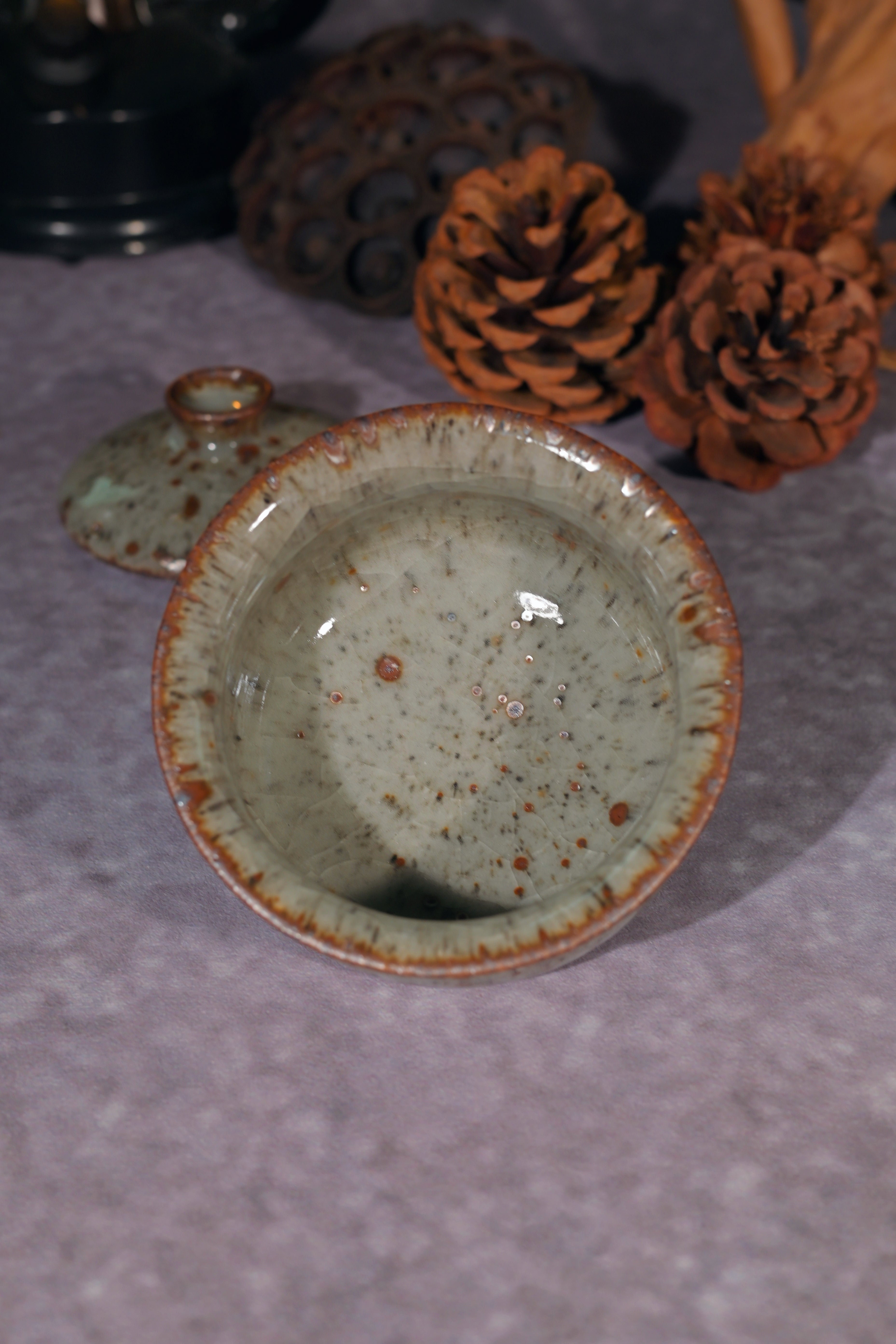 Kungfuyang Unique Piece Shino-ware "Autumn Frost" Gaiwan Set, product view 13