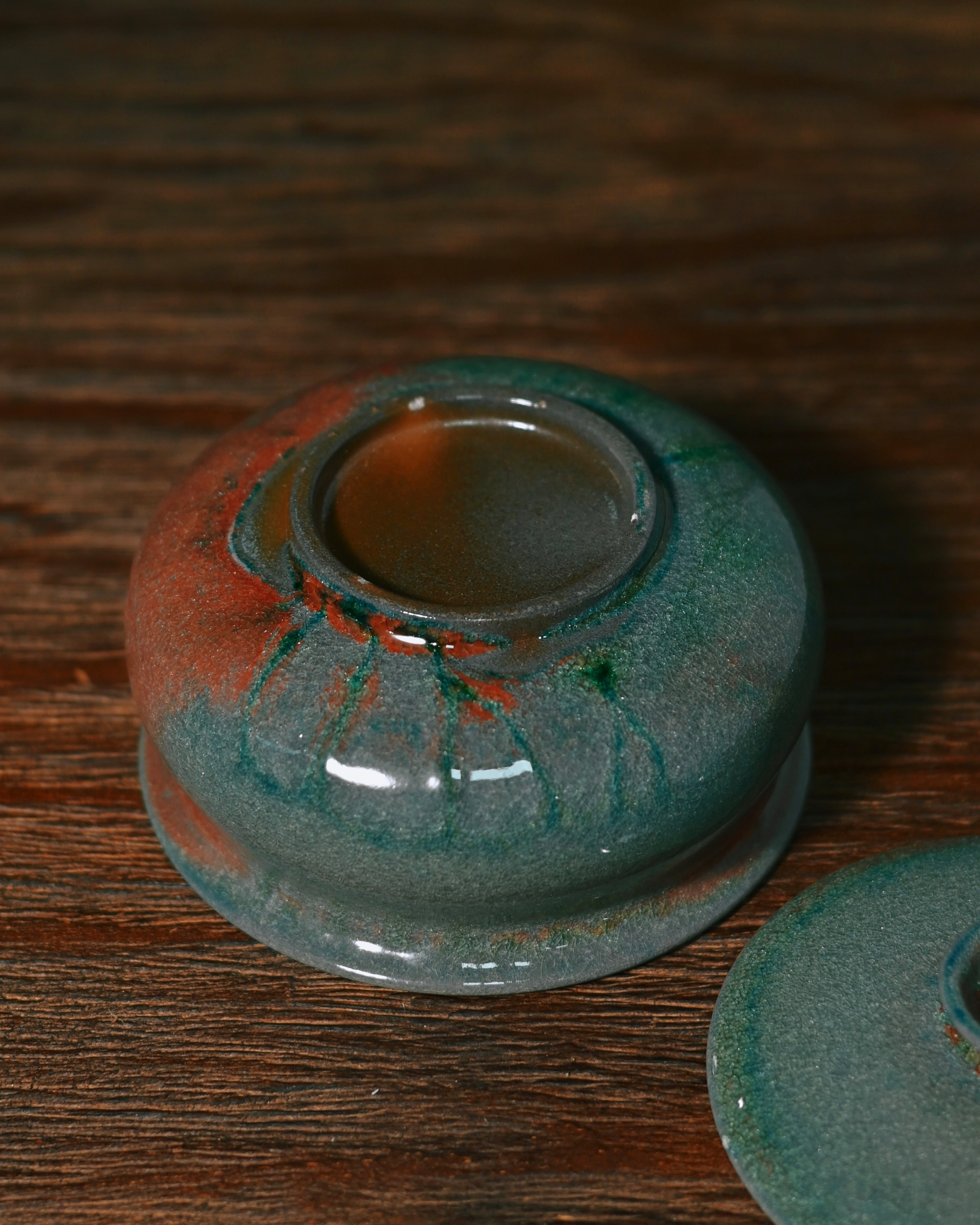 Kungfuyang Unique Piece Wood-Fired Soda Kiln Kohiki Green Gaiwan 120ml, product view 5