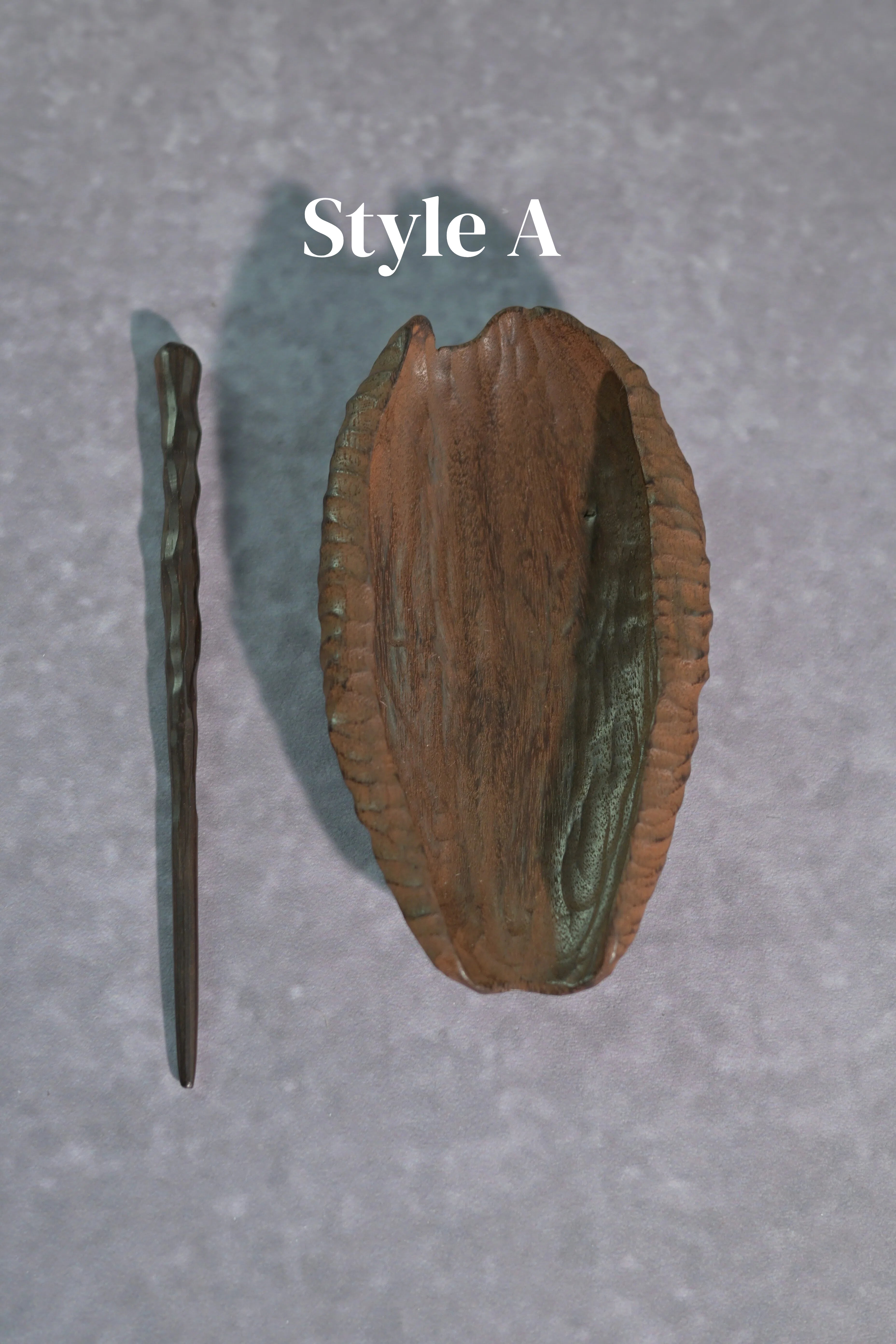 Kungfuyang Hand-Carved Wabi-Sabi Irregular Wooden Tea Scoop, product view 4