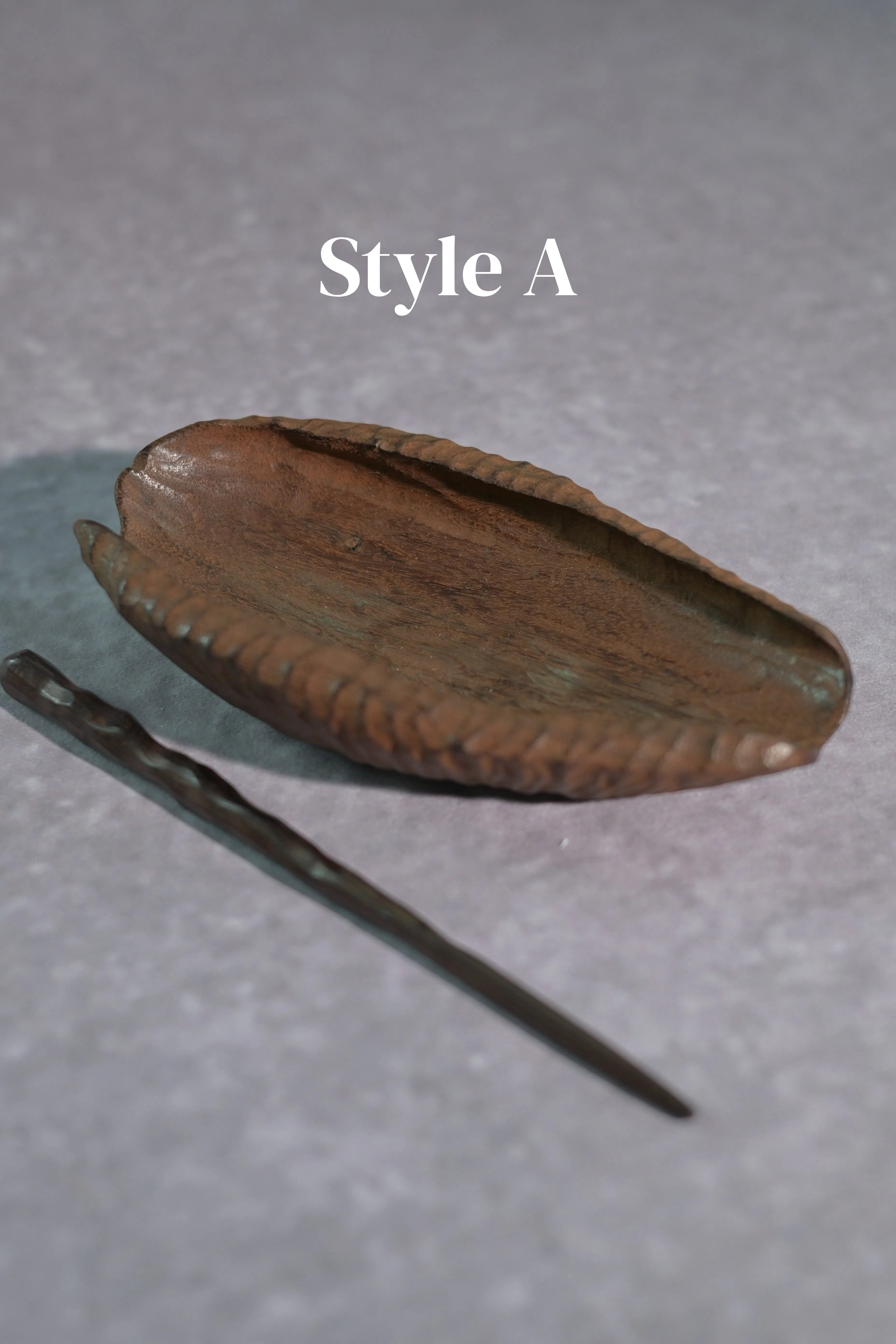Kungfuyang Hand-Carved Wabi-Sabi Irregular Wooden Tea Scoop, product view 3