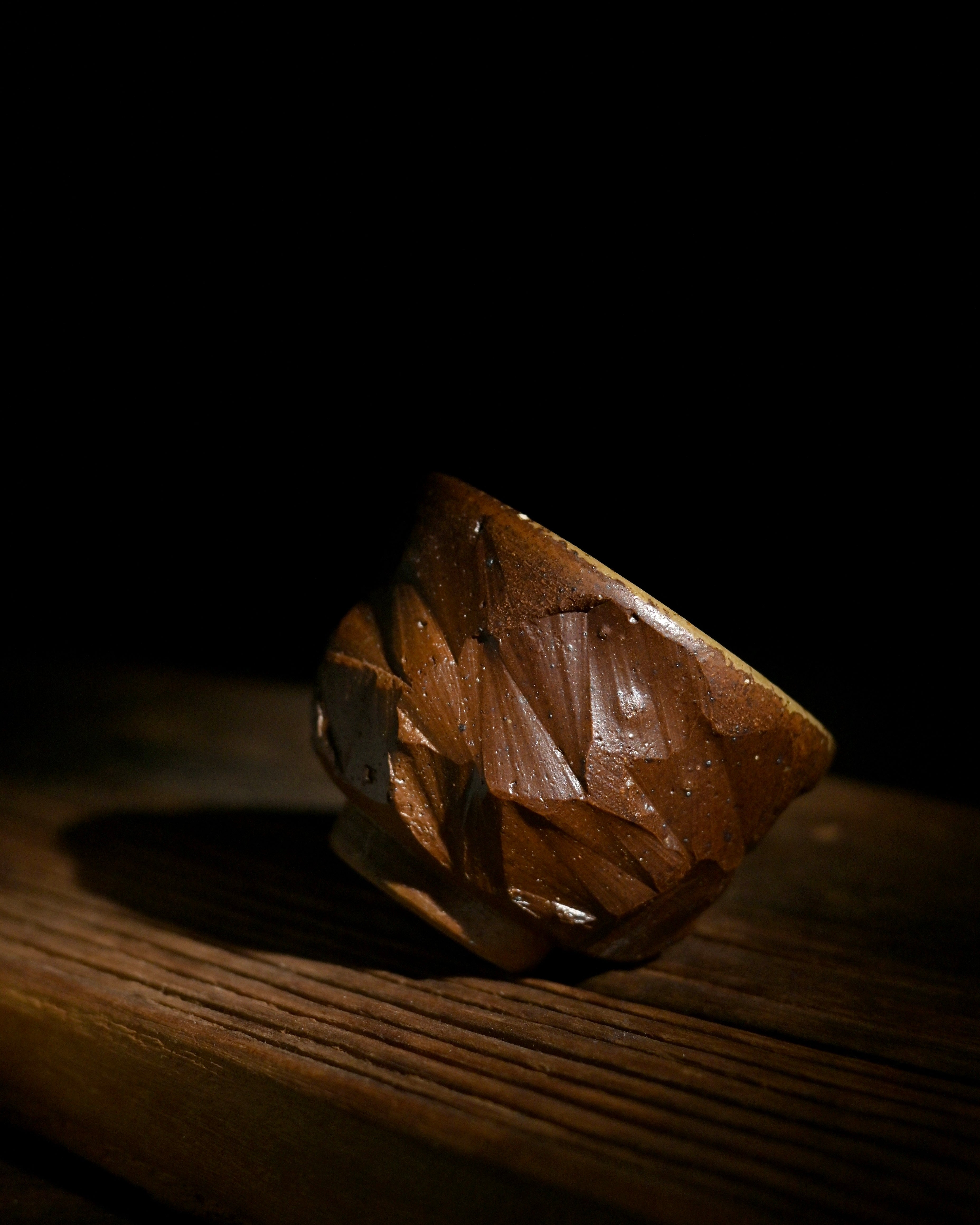 Kungfuyang Unique Handmade Wood-Fired Iron-Clay Amber Drip Teacup 100ml, product view 3