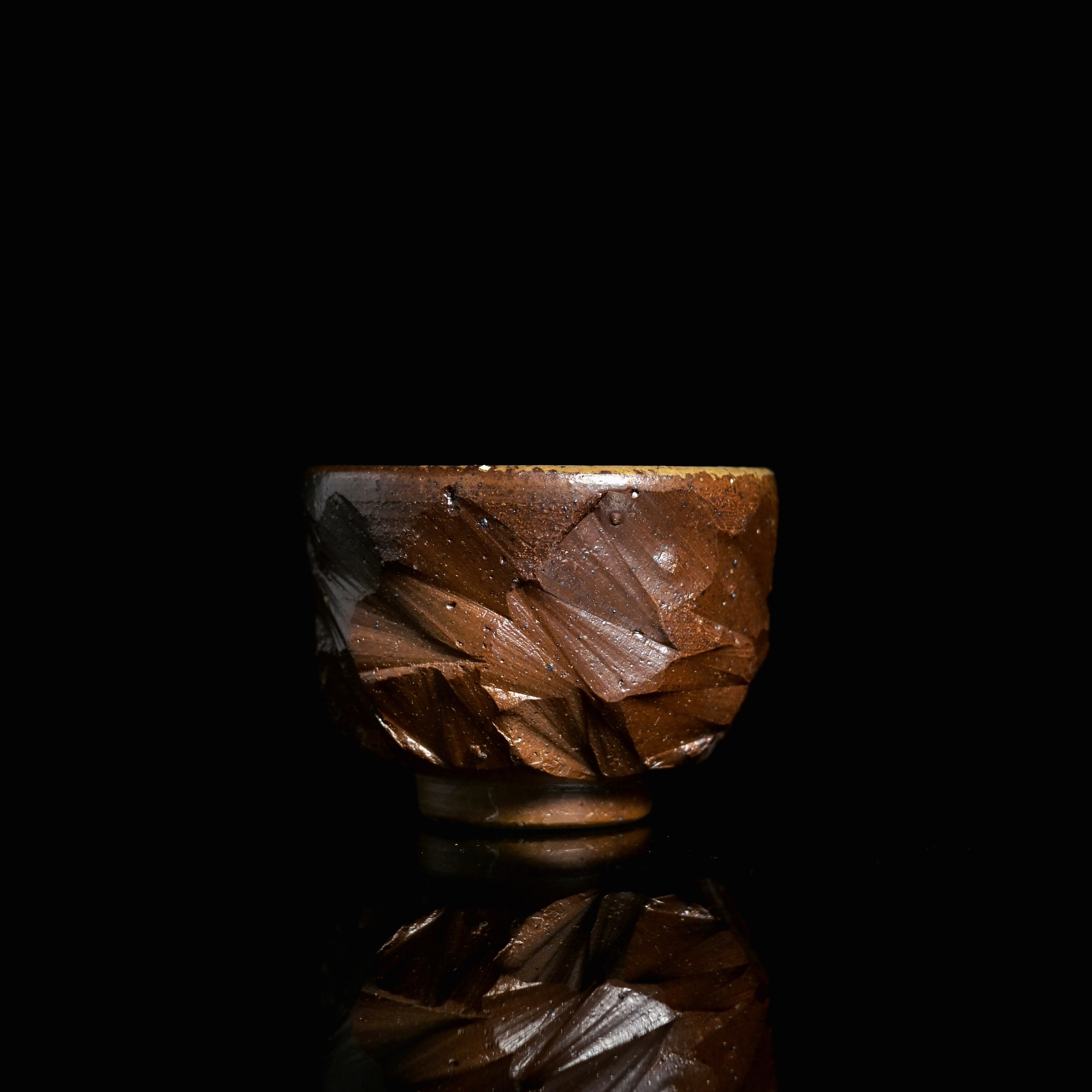 Kungfuyang Unique Handmade Wood-Fired Iron-Clay Amber Drip Teacup 100ml, product view 1