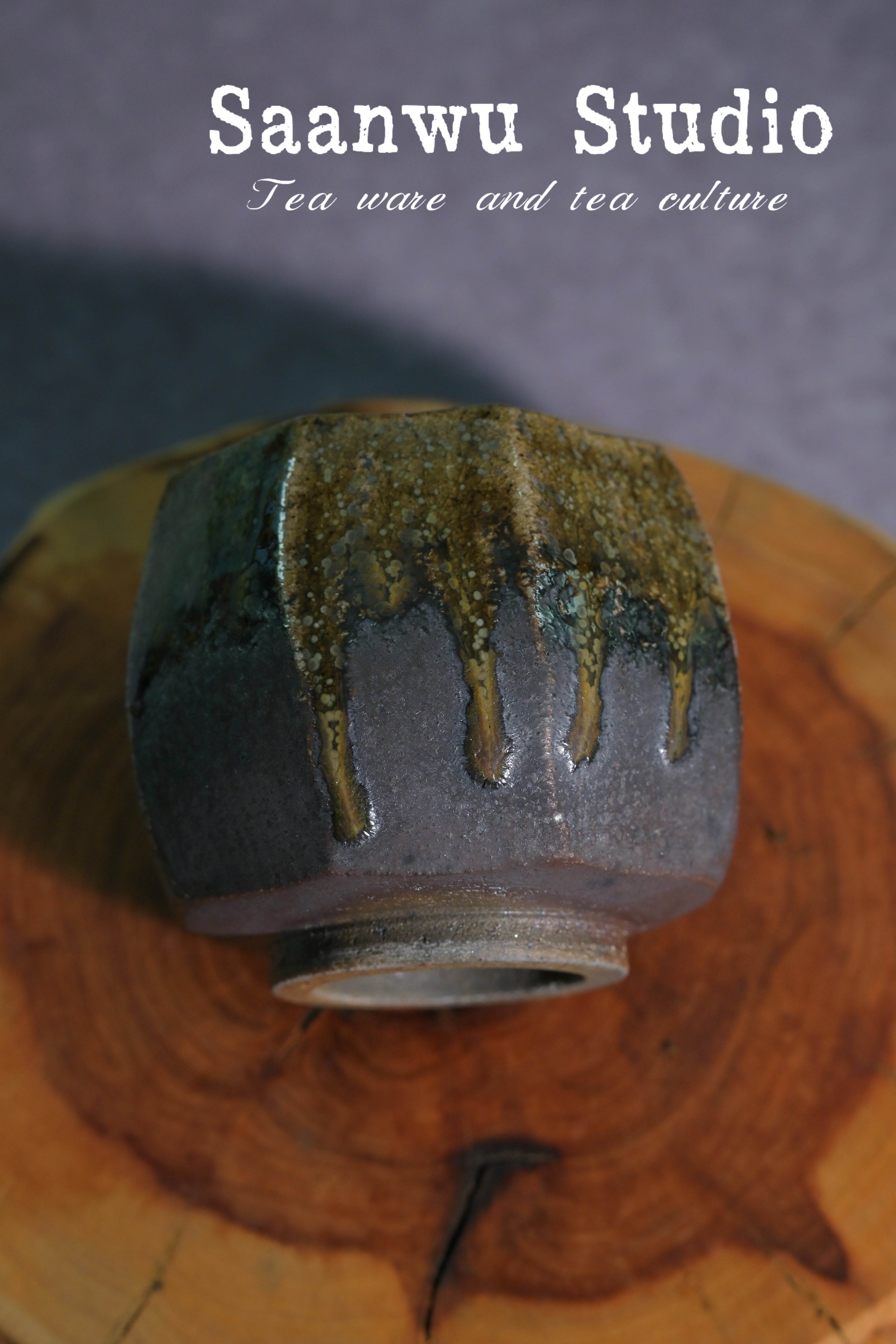 Kungfuyang Unique Piece Handmade Wood-Fired Wabi-sabi Style Teacup 80ml, product view 3