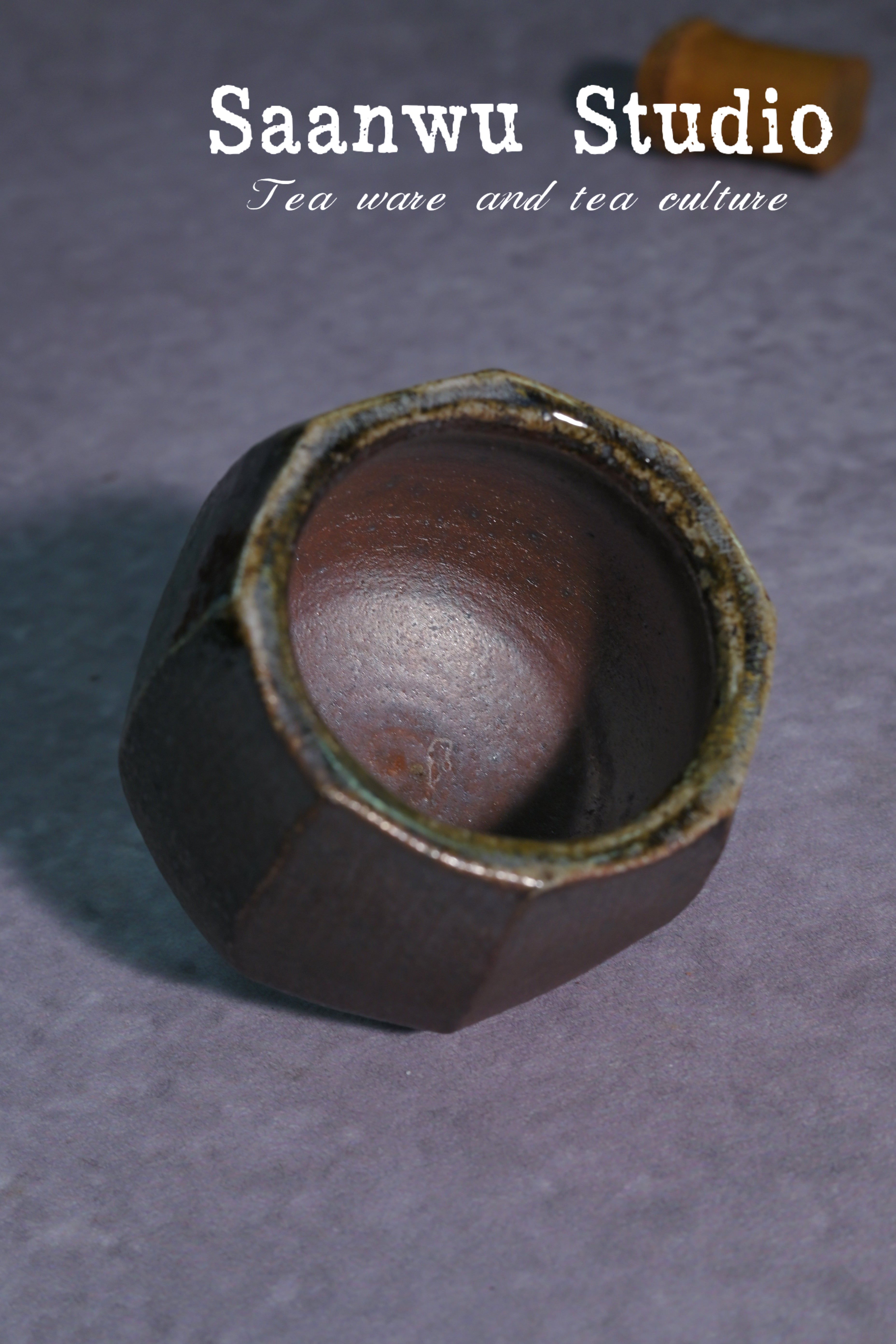 Kungfuyang Unique Piece Handmade Wood-Fired Wabi-sabi Style Teacup 80ml, product view 4