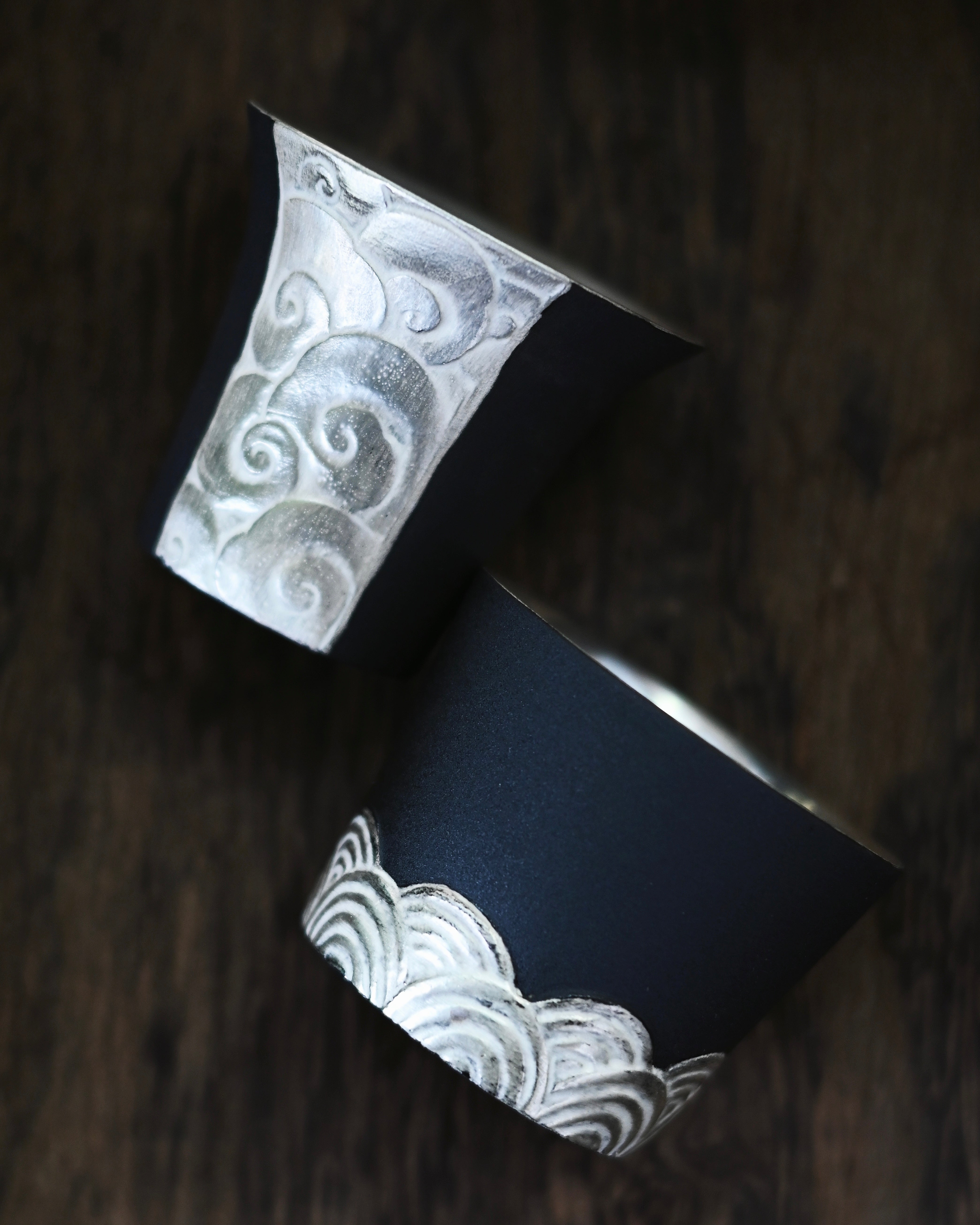 handmade silver chinese ceramic cup – Vintage Silver-Gilt Chinese Ceramic Teacup by Kungfuyang