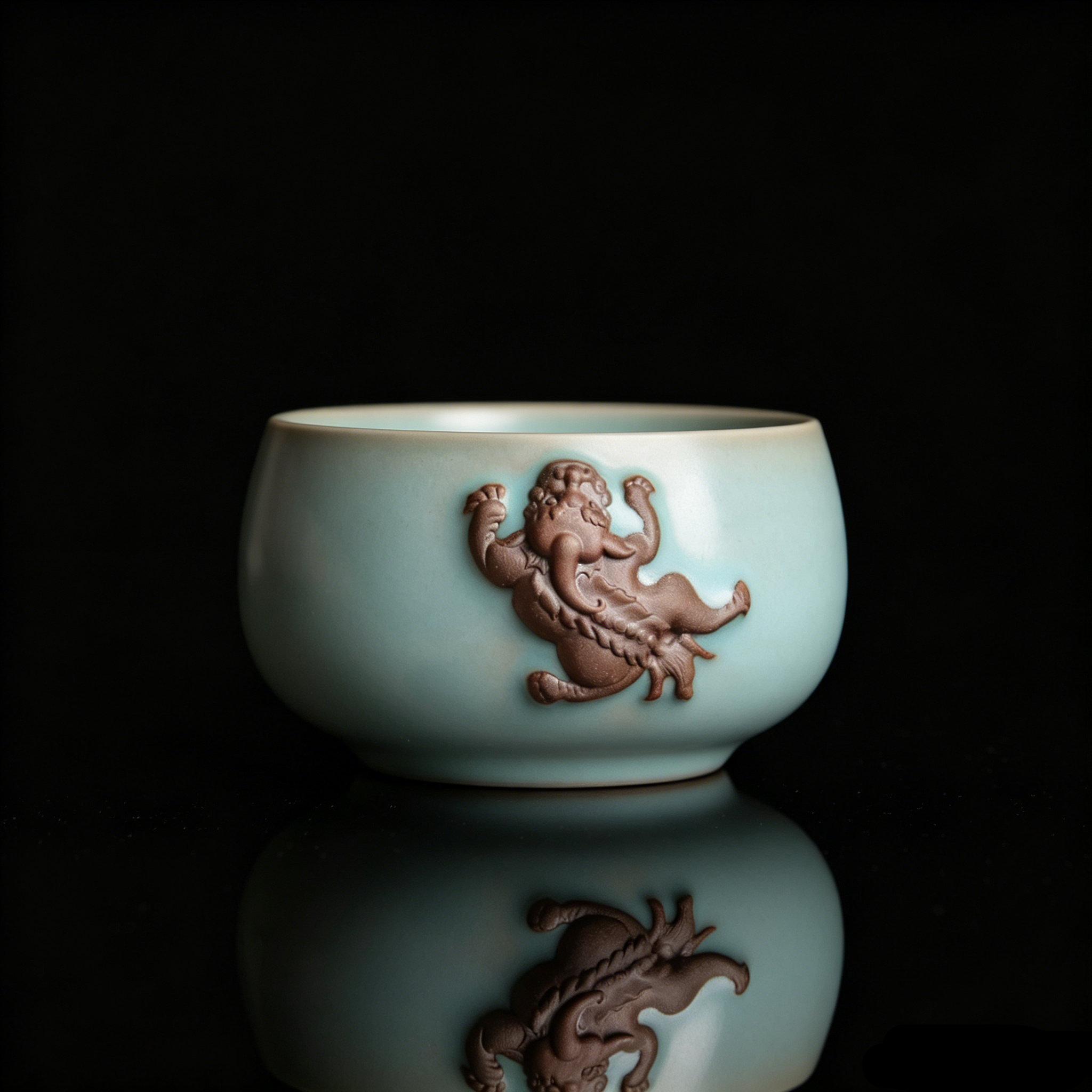 2c95945bc2e60b3a054a3d7b73dfc252 891776f2 – Ru Porcelain Antique Finish Glaze Pixiu Teacup 120ml by Kungfuyang