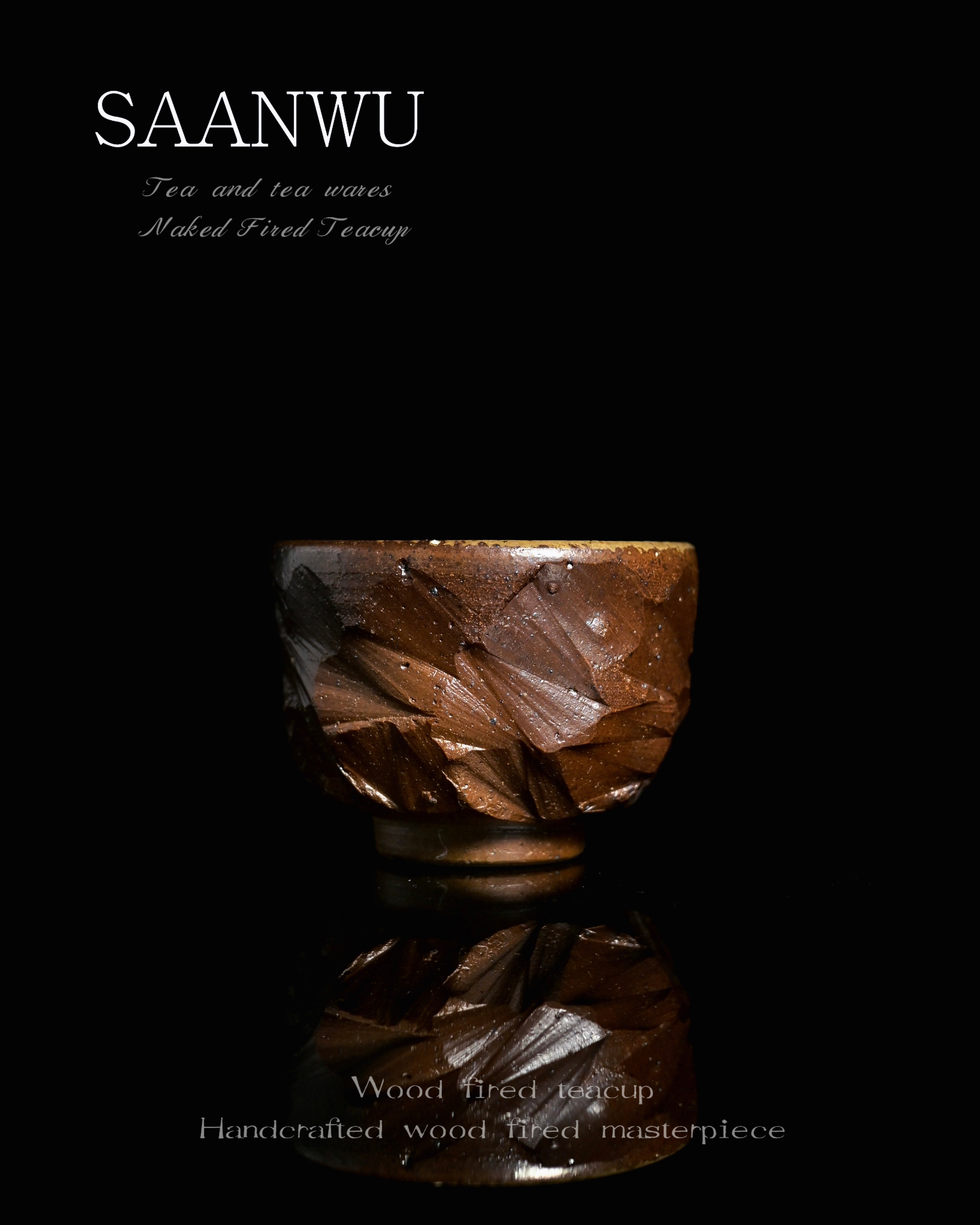Kungfuyang Unique Handmade Wood-Fired Iron-Clay Amber Drip Teacup 100ml, product view 7