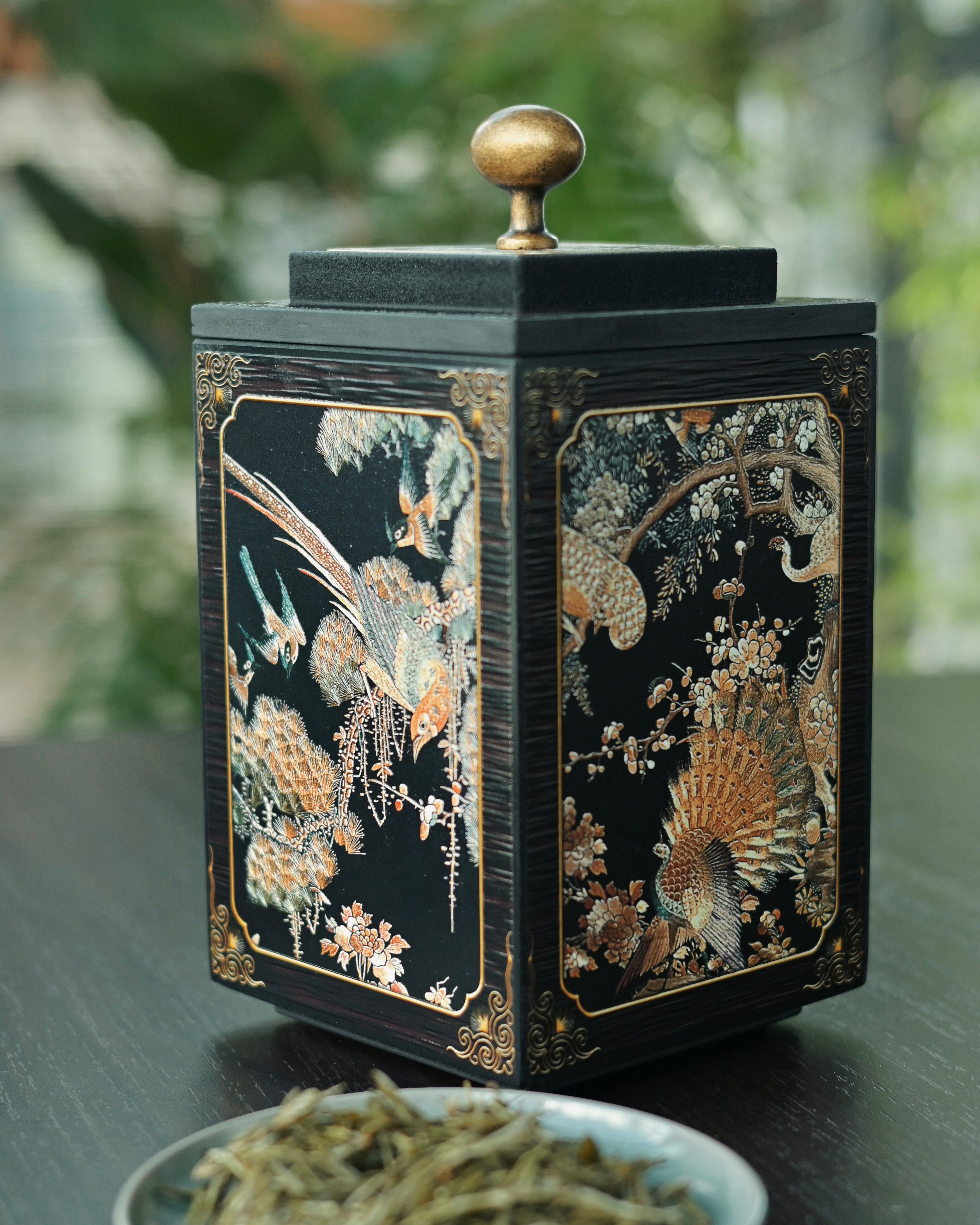 3d relief phoenix tea storage – Retro 'Hundred Birds Worshipping Phoenix' Tea Caddy by Kungfuyang