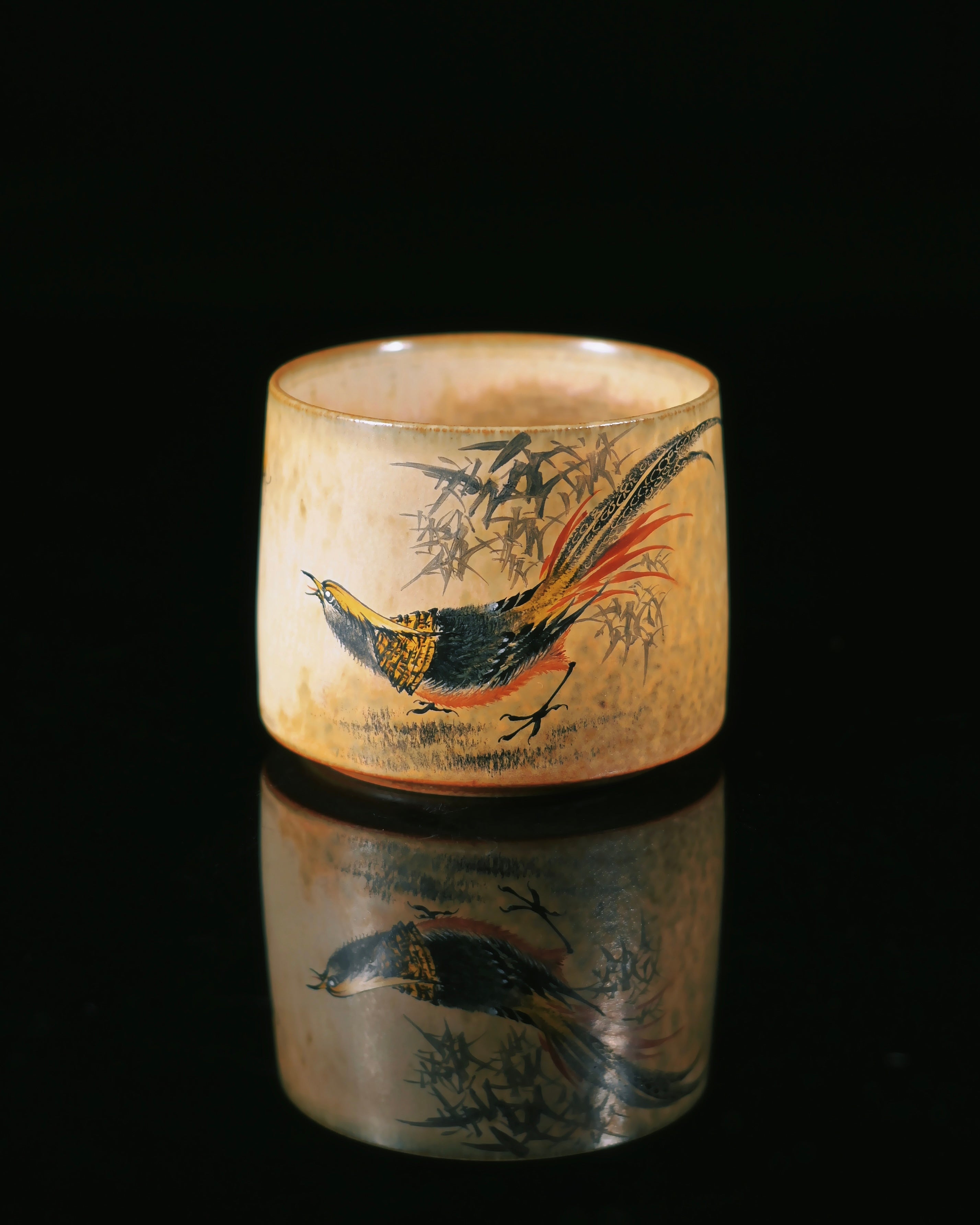 vintage chinese style handcrafted master teacup – Jingdezhen Hand-Painted Chinese Bird-and-Bee Master Cup by Kungfuyang