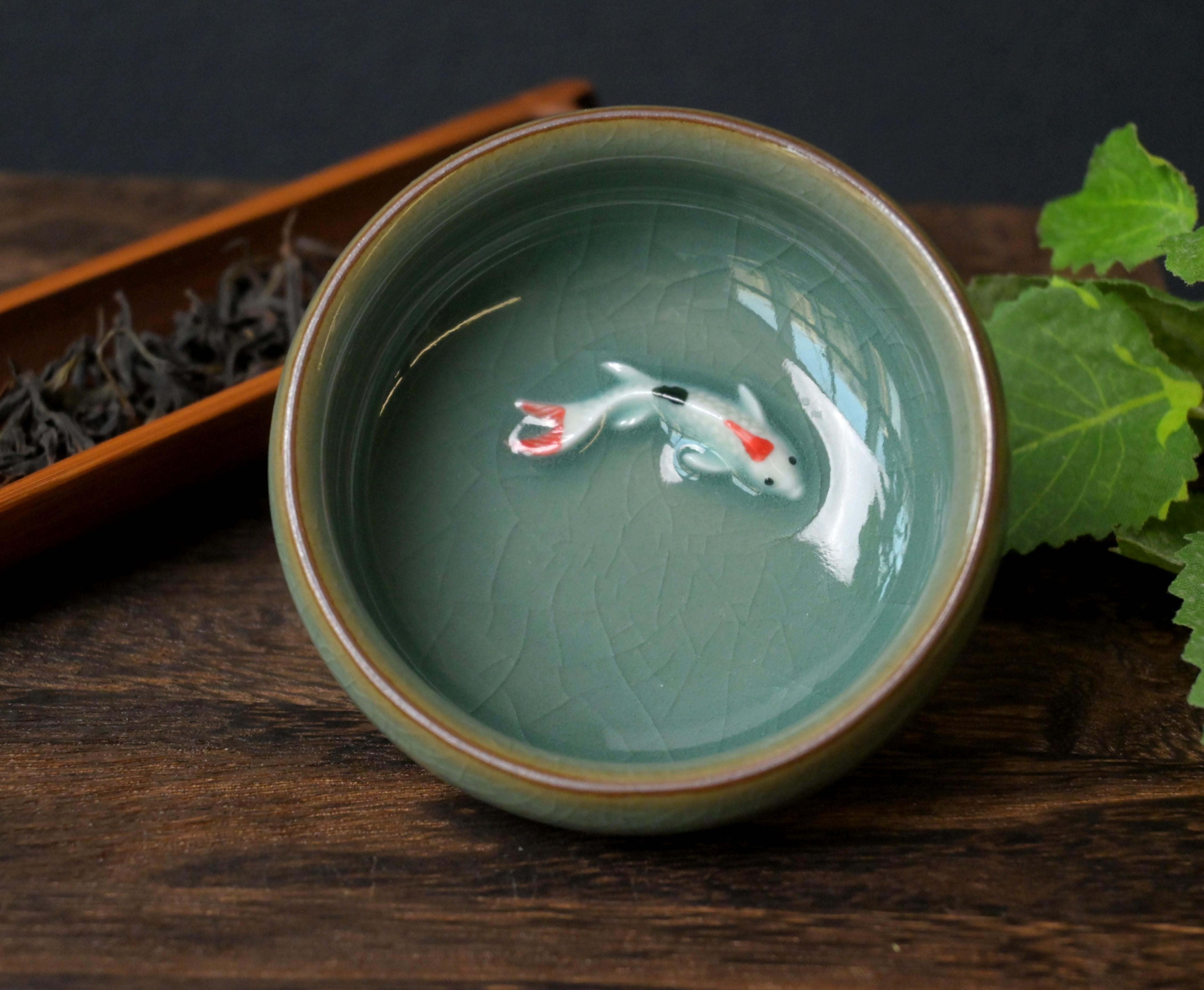 4 e1da4563 cbdf 4ec5 a445 35098be5d9e3 – Longquan celadon Ge kiln plum green "Little Fish" Gongfu by Kungfuyang