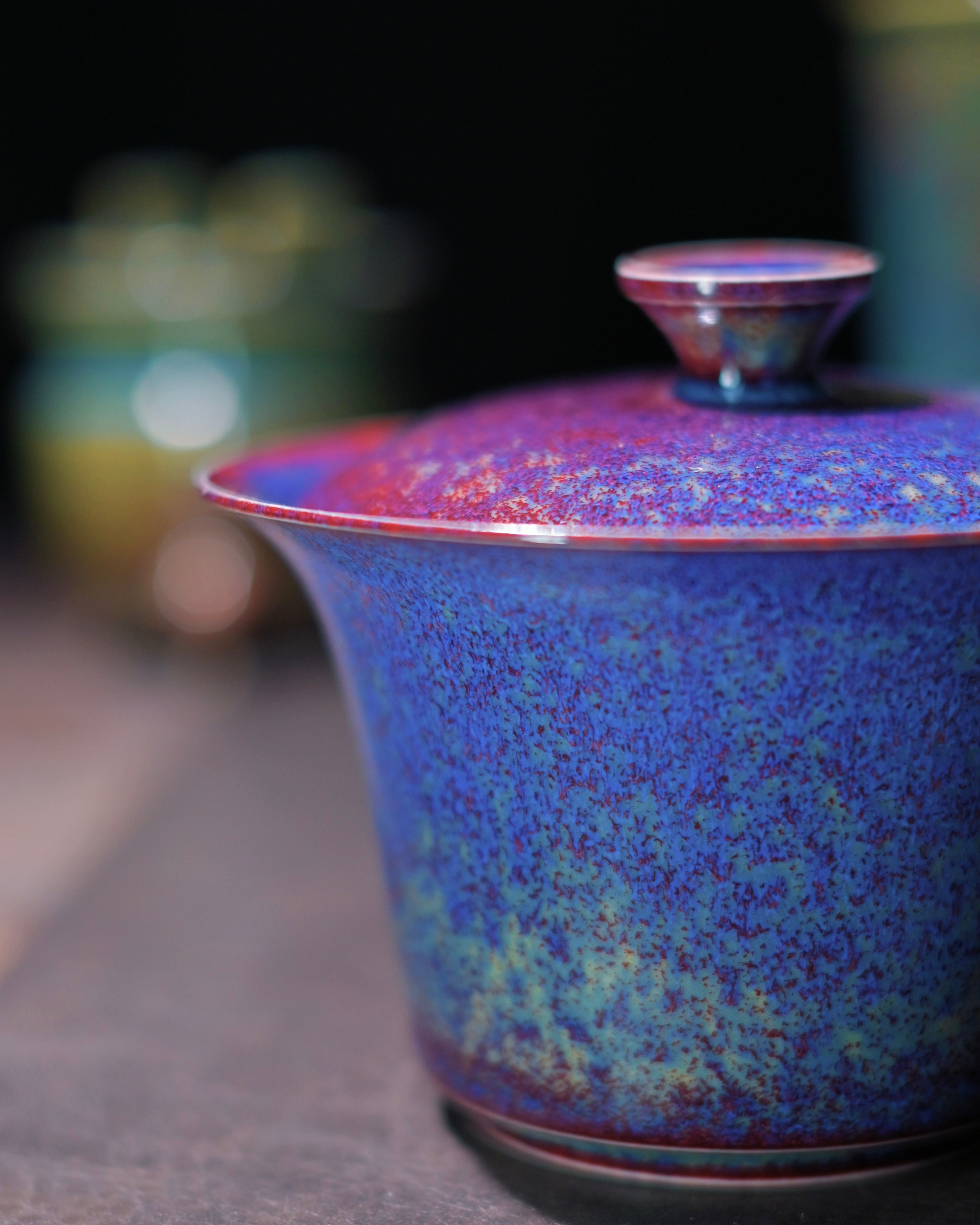 Kungfuyang Jun Kiln "Peacock" Glaze Gaiwan Wide-Rim Design 120ml, product view 4
