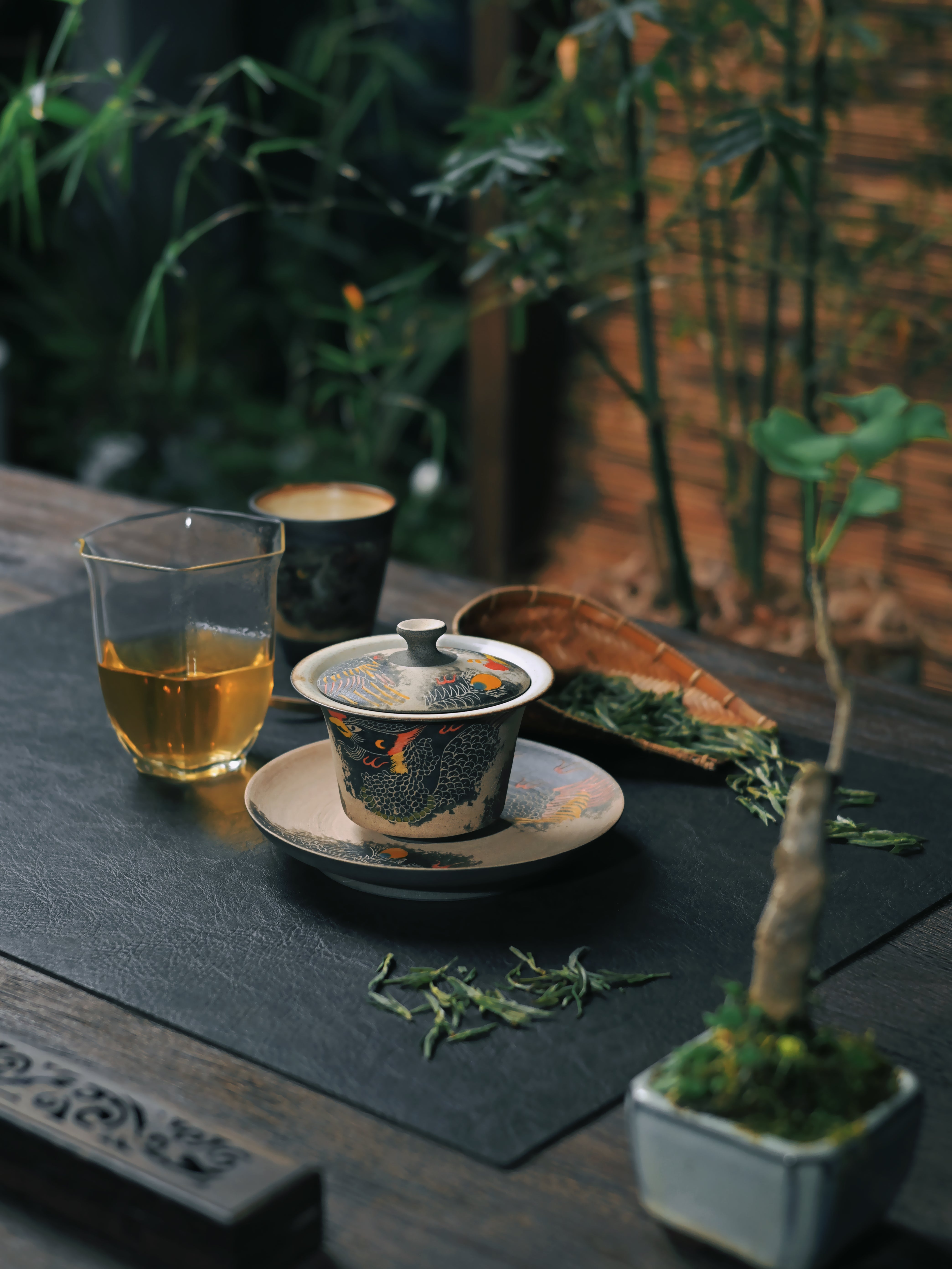 417E2B85 898A 4ACC A826 857DBF60C96C – Jingdezhen Phoenix Rising Hand-Painted Clay Gaiwan Set by Kungfuyang