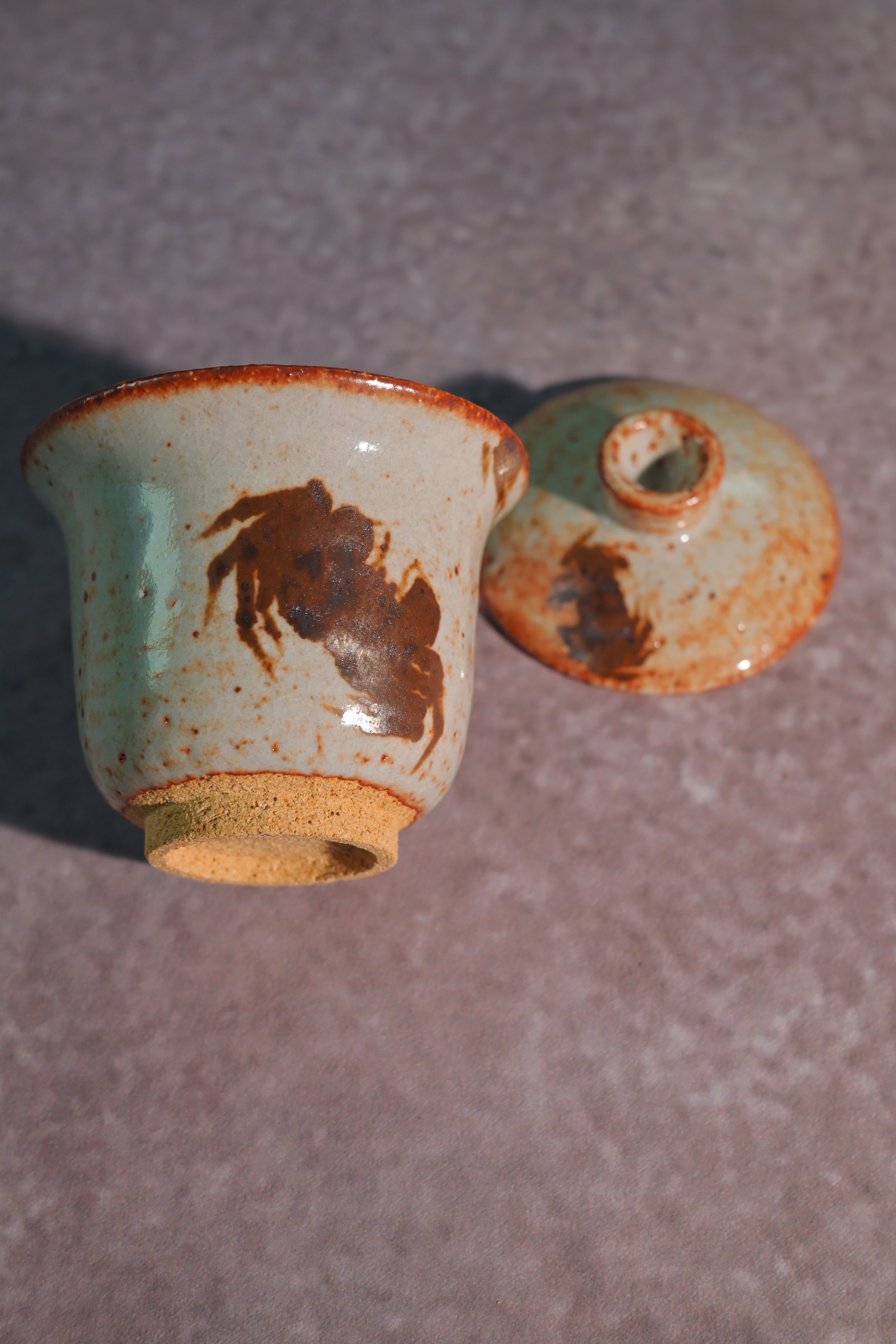 Kungfuyang Unique Piece Wood-Fired Hand-Painted ''Fortune Crab'' Saggar, product view 4