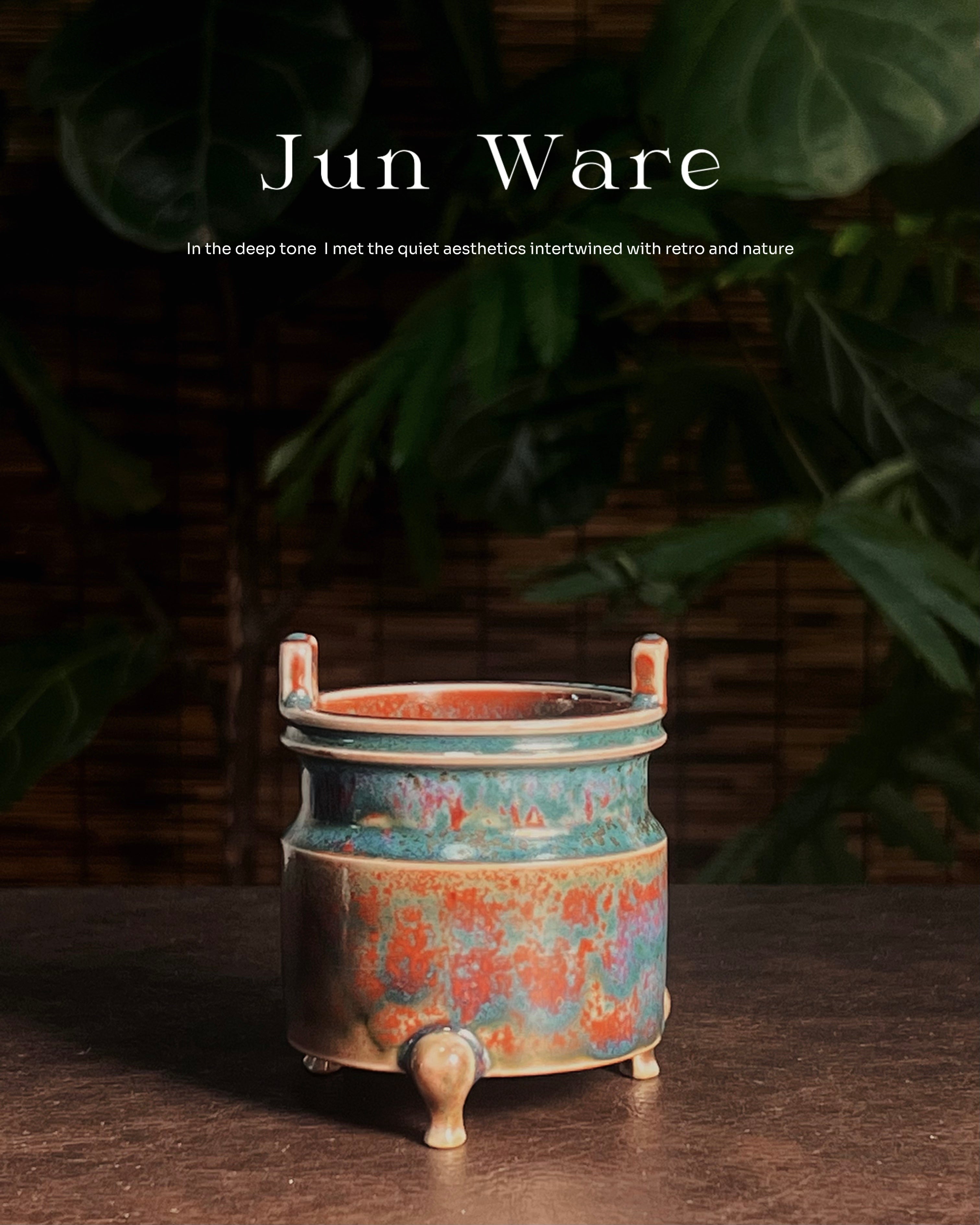 incense burner for tea ceremony – Jun Ware Tri-Pod Incense Burner by Kungfuyang