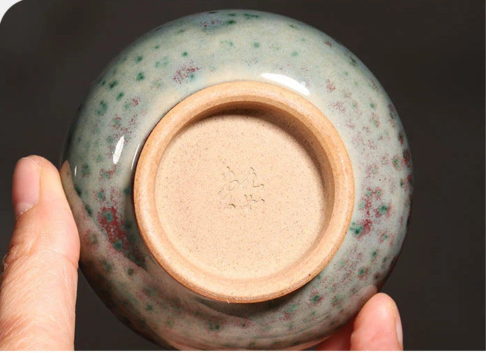 hxgm8rk3o – Handcrafted Jun Ware Phoenix Tail Glaze Luohan Teacup 120ml by Kungfuyang
