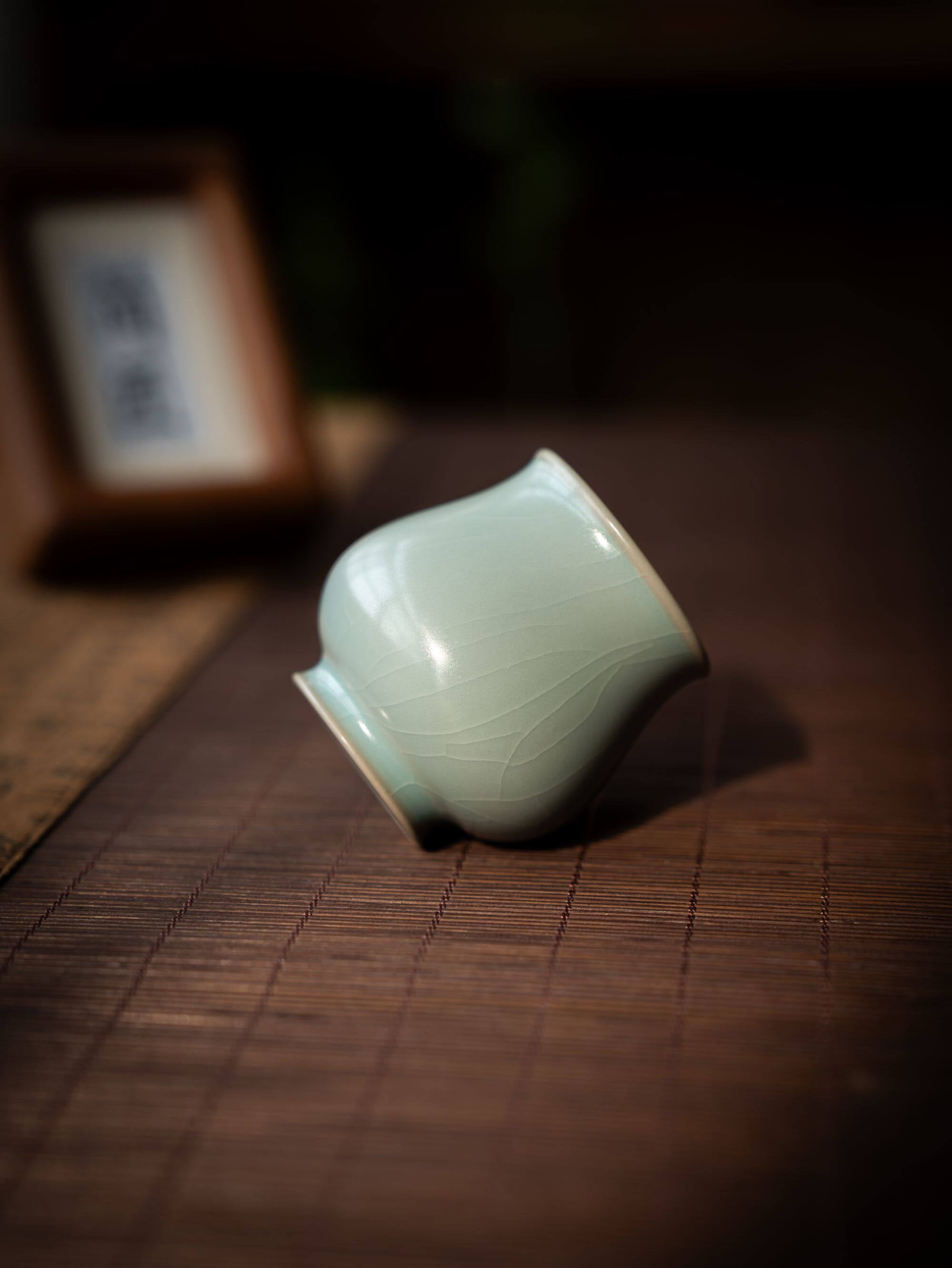 ru ware sky blue crackled glaze magnolia – Ru Porcelain Sky-Blue Crackled Glaze Magnolia Cup 80ml by Kungfuyang