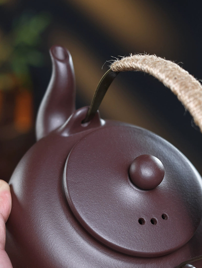 yixing zisha clay teapot 1050ml – Yixing Zisha Clay Large Capacity Handle-Operated Teapot by Kungfuyang