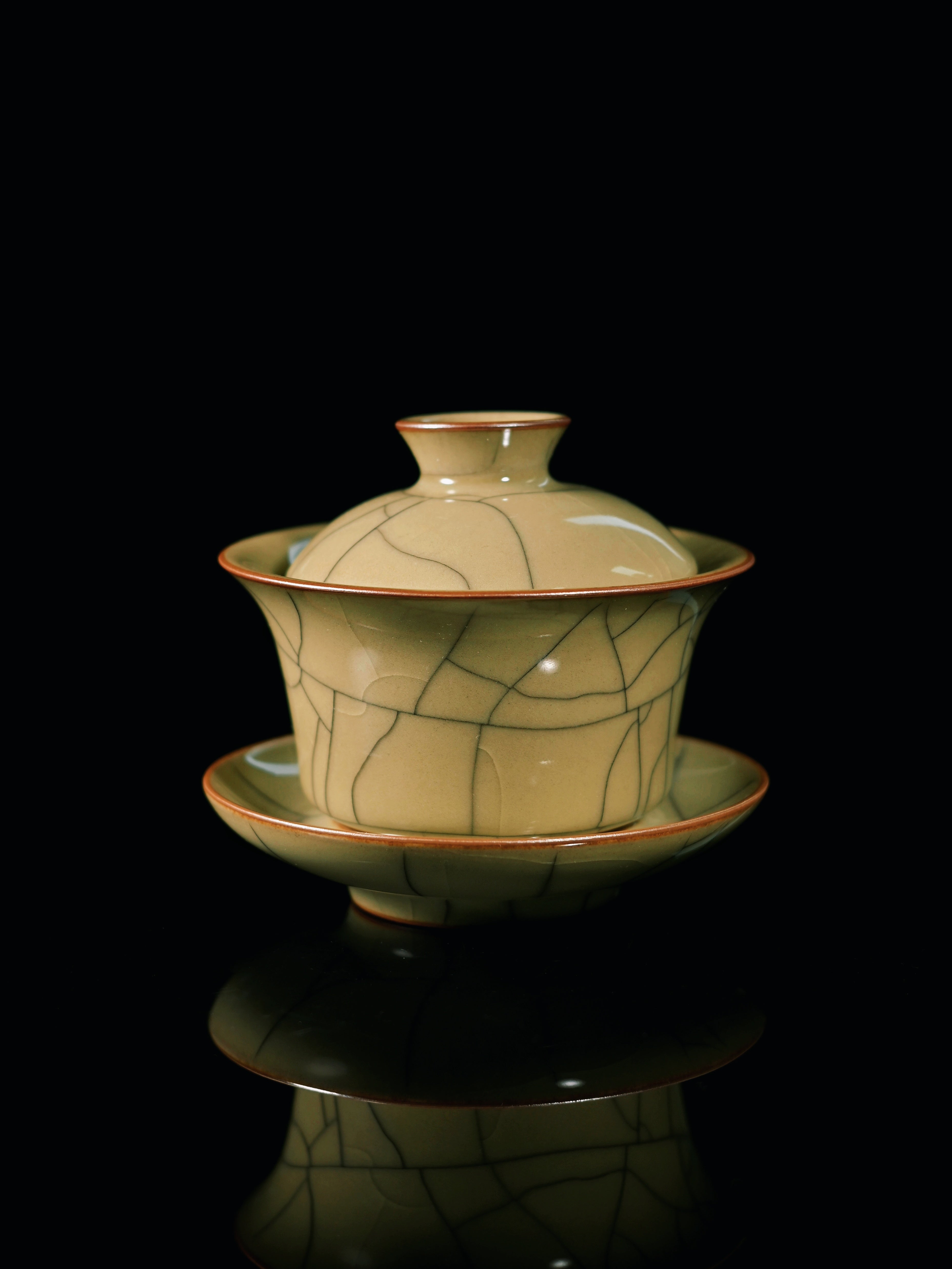 longquan celadon ge kiln iron lines gaiwan – Longquan Celadon Ge Kiln Gaiwan 160ml by Kungfuyang