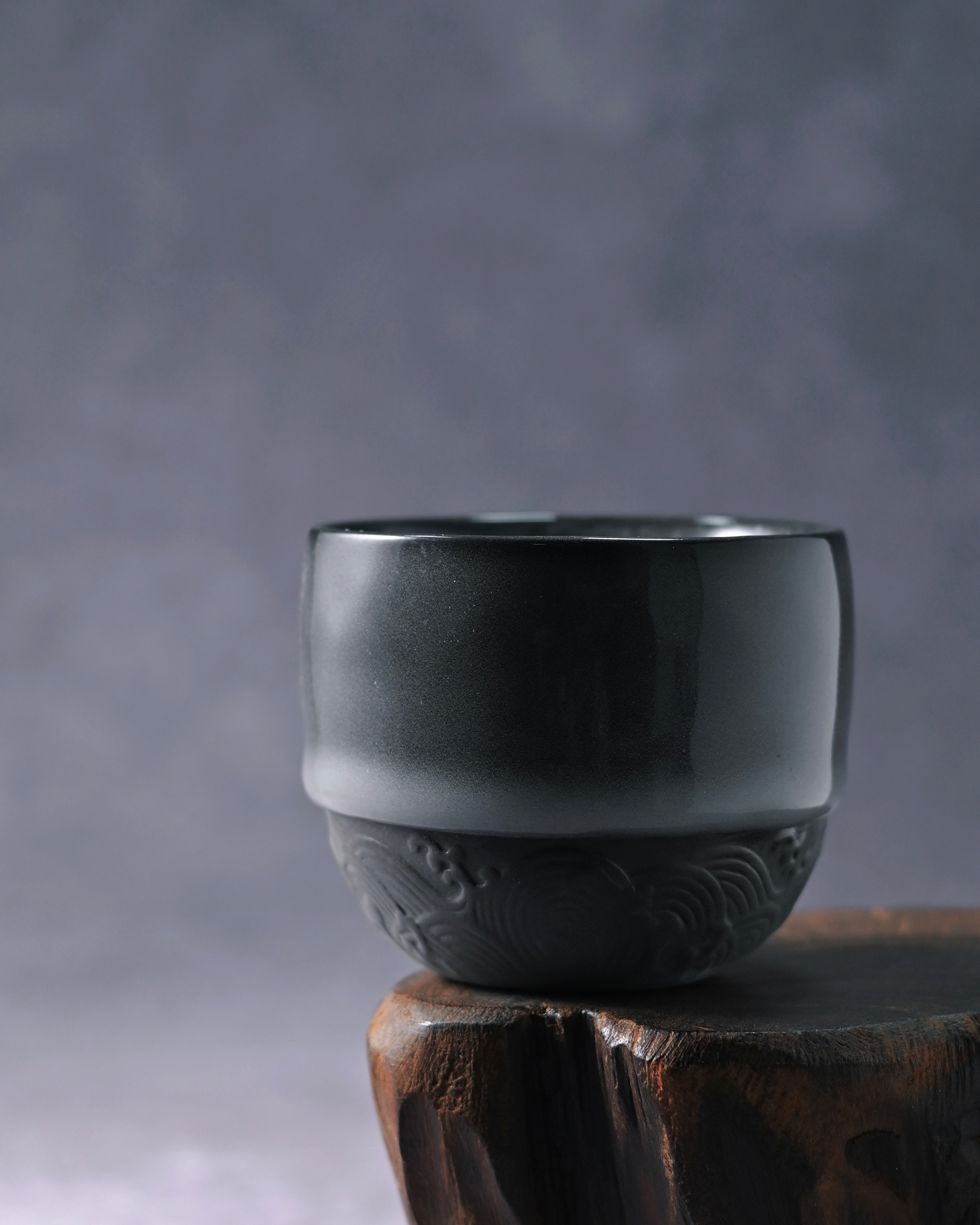 unglazed lower section cup – Longquan Celadon Iron Clay Dark Green Teacup 90ml by Kungfuyang