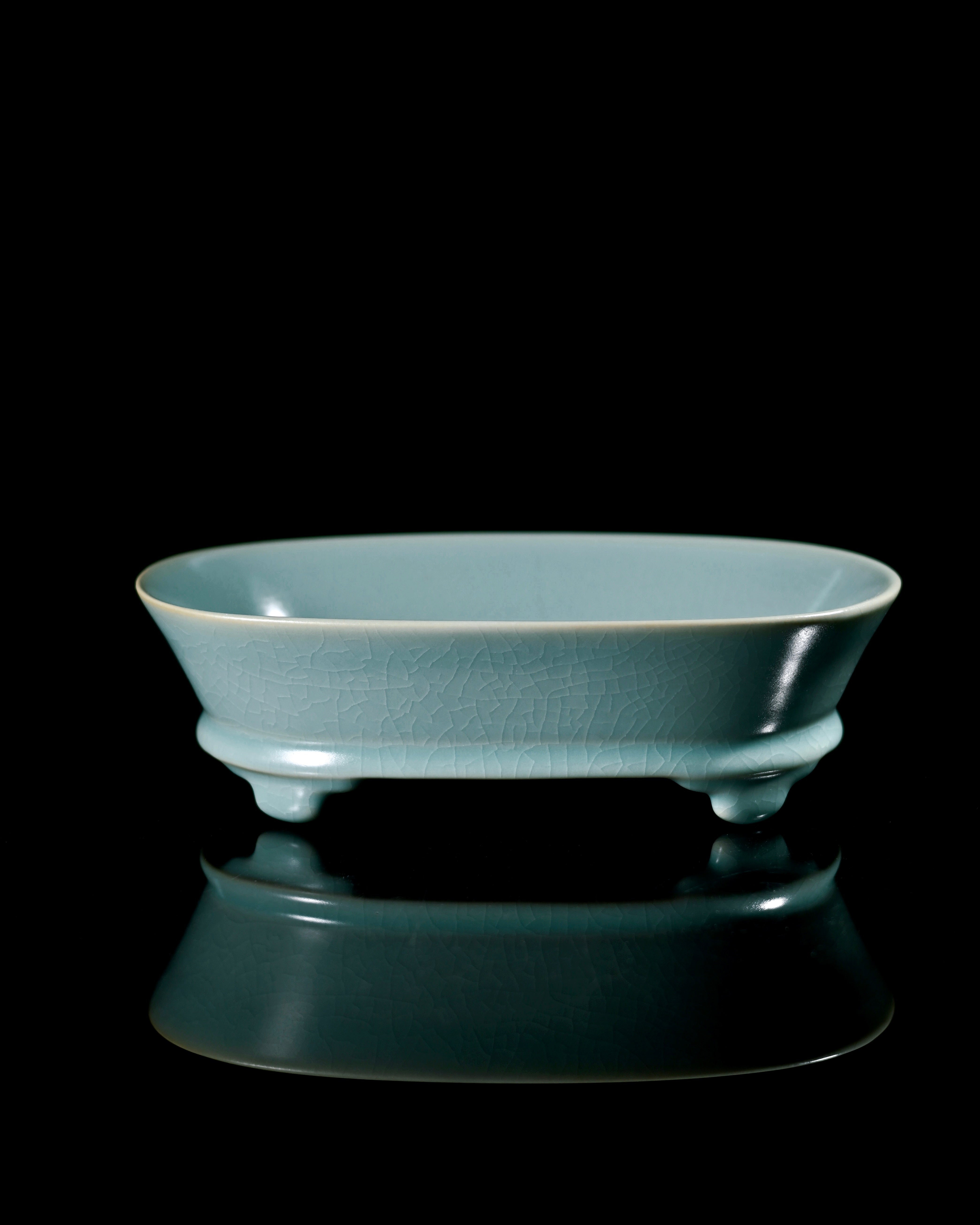 sky blue ru basin crab claw crackles – Ru Ware Sky-Blue Glaze Oval Basin – A Tribute to Northern Song by Kungfuyang
