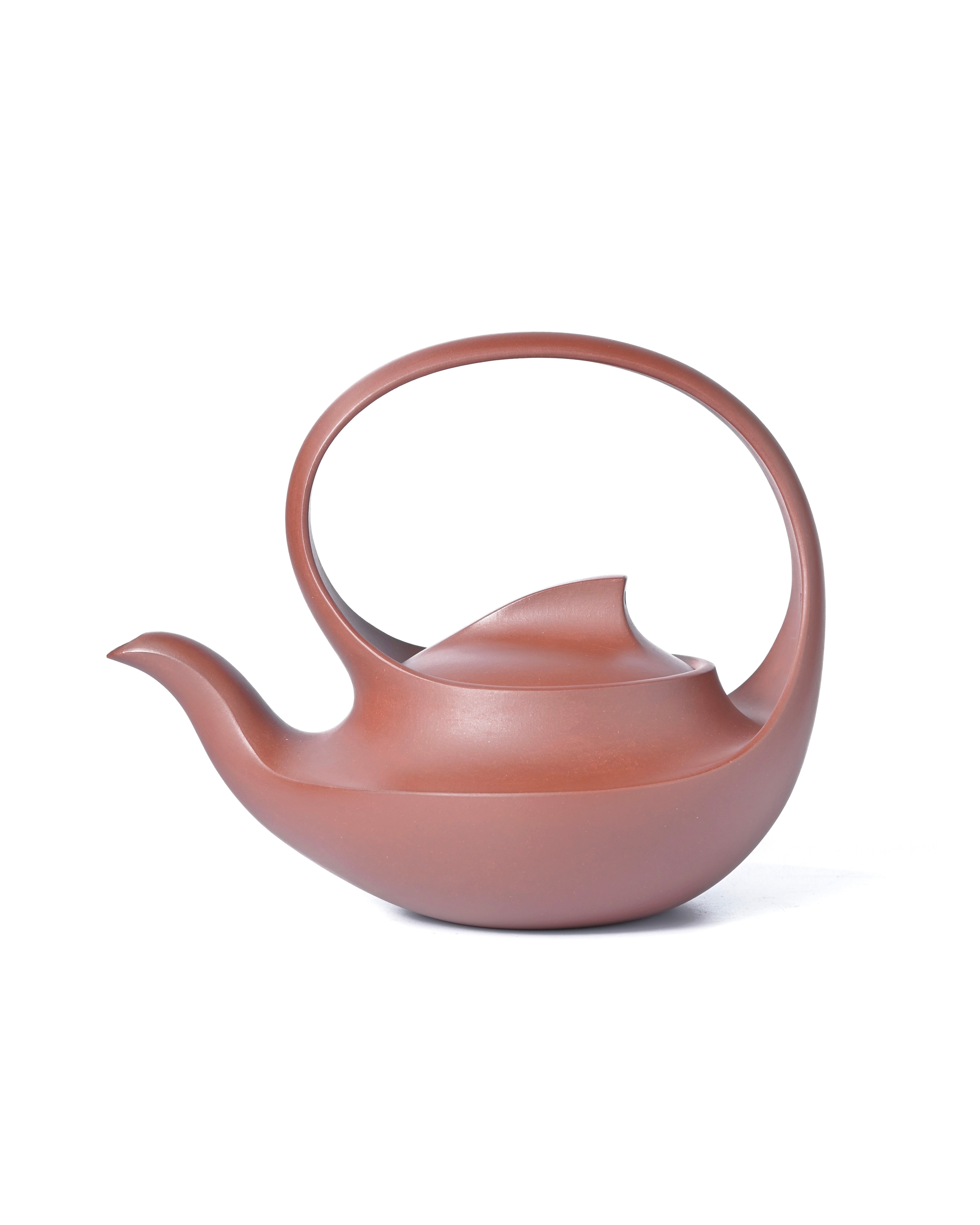 Museum-quality purple clay teapot with poetic rhythmic lines, representing the highest level of Yixing ceramic craftsmanship
