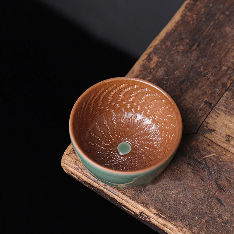 5aehkn2rk – Longquan Celadon Dragon-Fish Plum Green Wood Ash Teacup 90ml by Kungfuyang