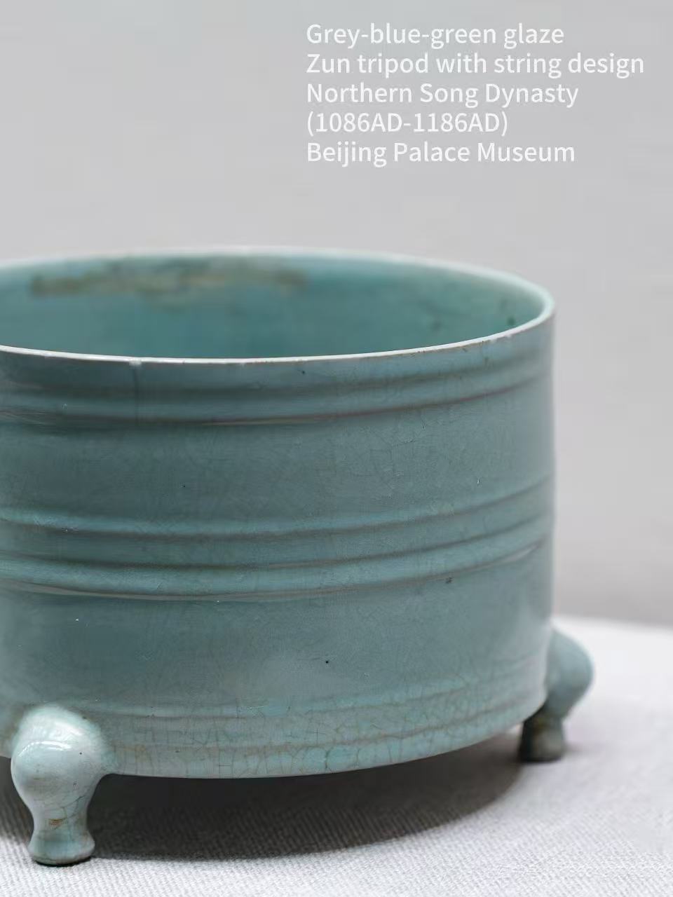 palace museum ru ware zun – Ru Ware grey-blue-green glaze Zun tripod with string design by Kungfuyang