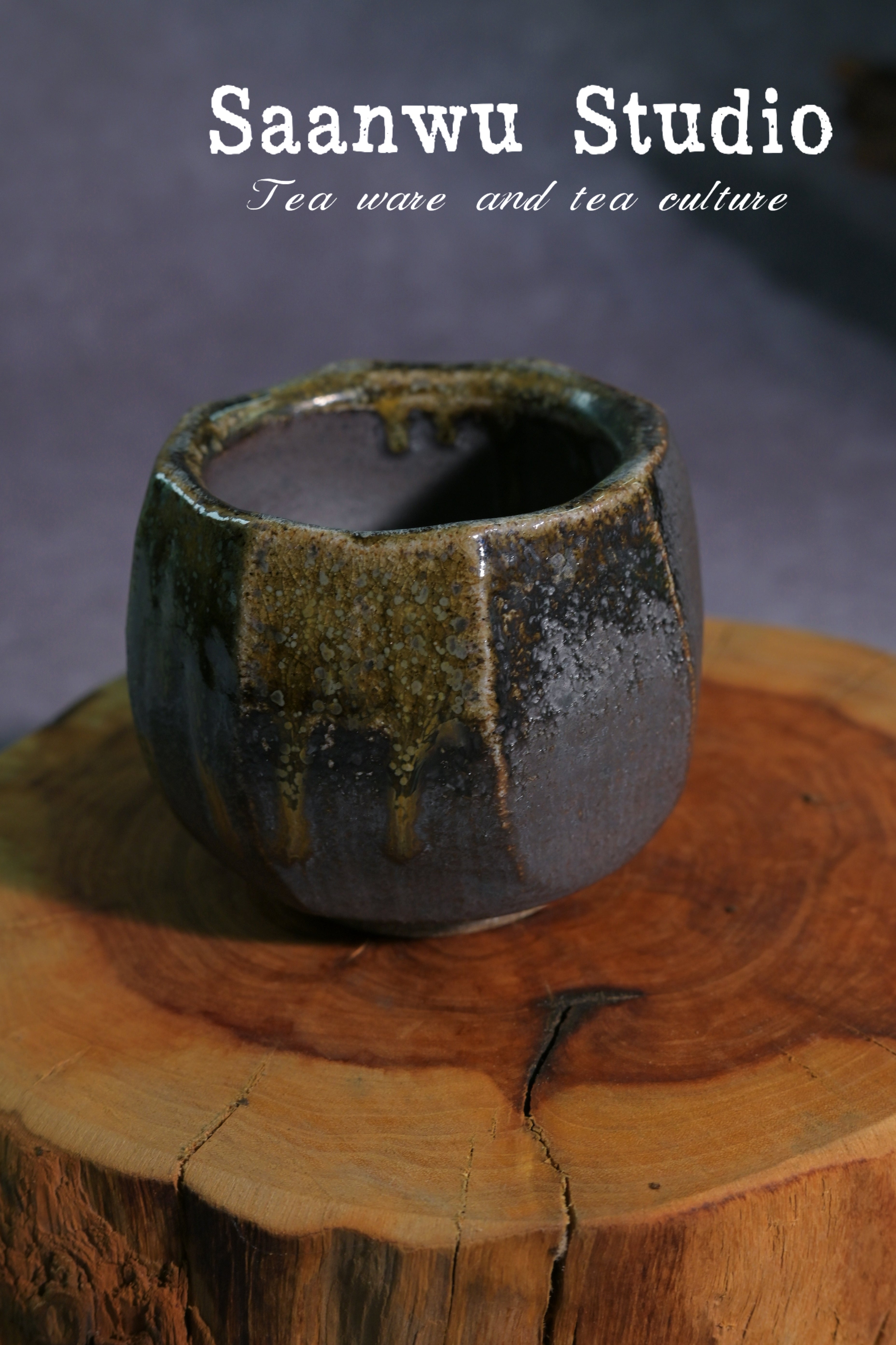 Kungfuyang Unique Piece Handmade Wood-Fired Wabi-sabi Style Teacup 80ml, product view 2