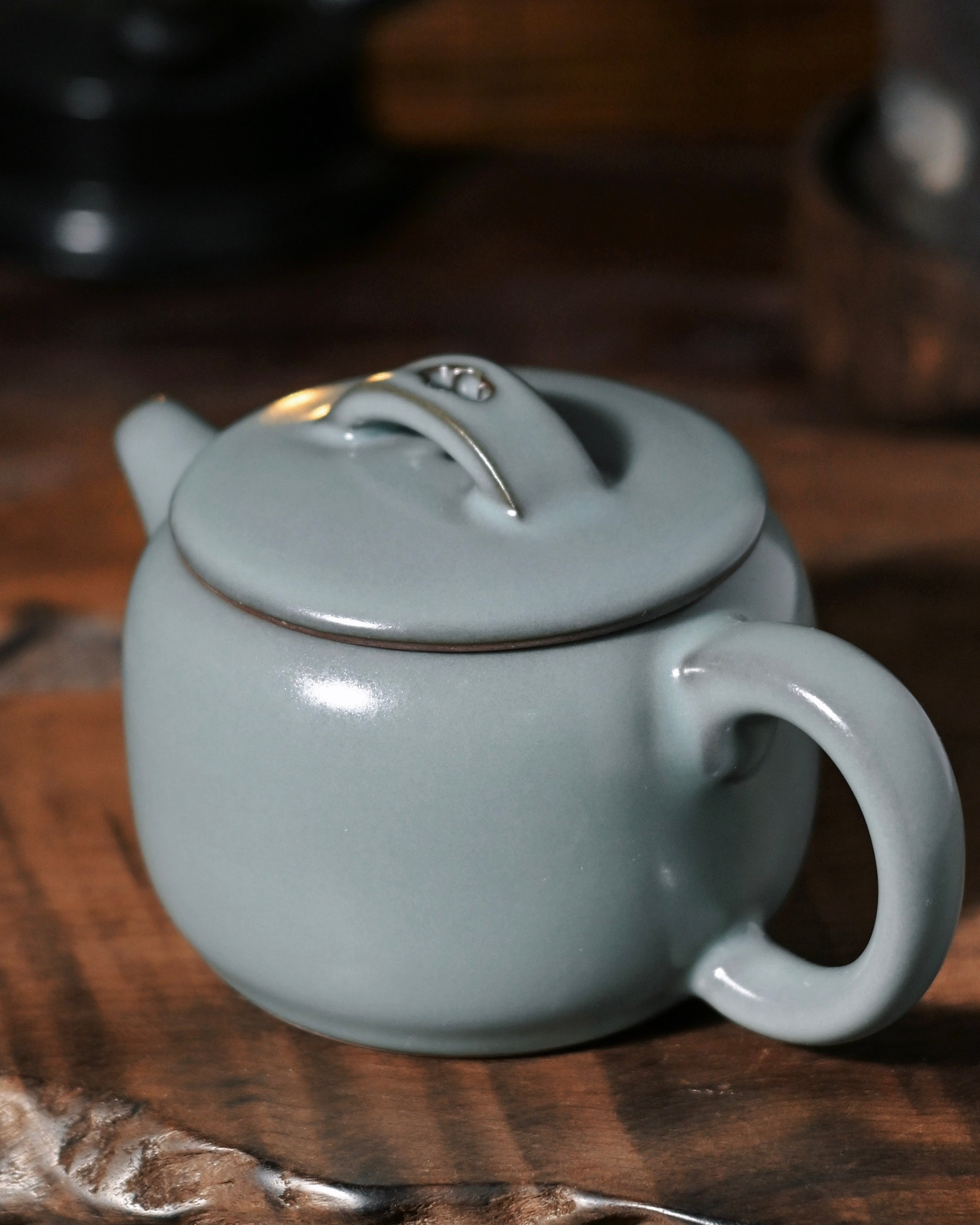 Traditional Longquan celadon teapot inspired by Han dynasty ceramic forms by Kungfuyang