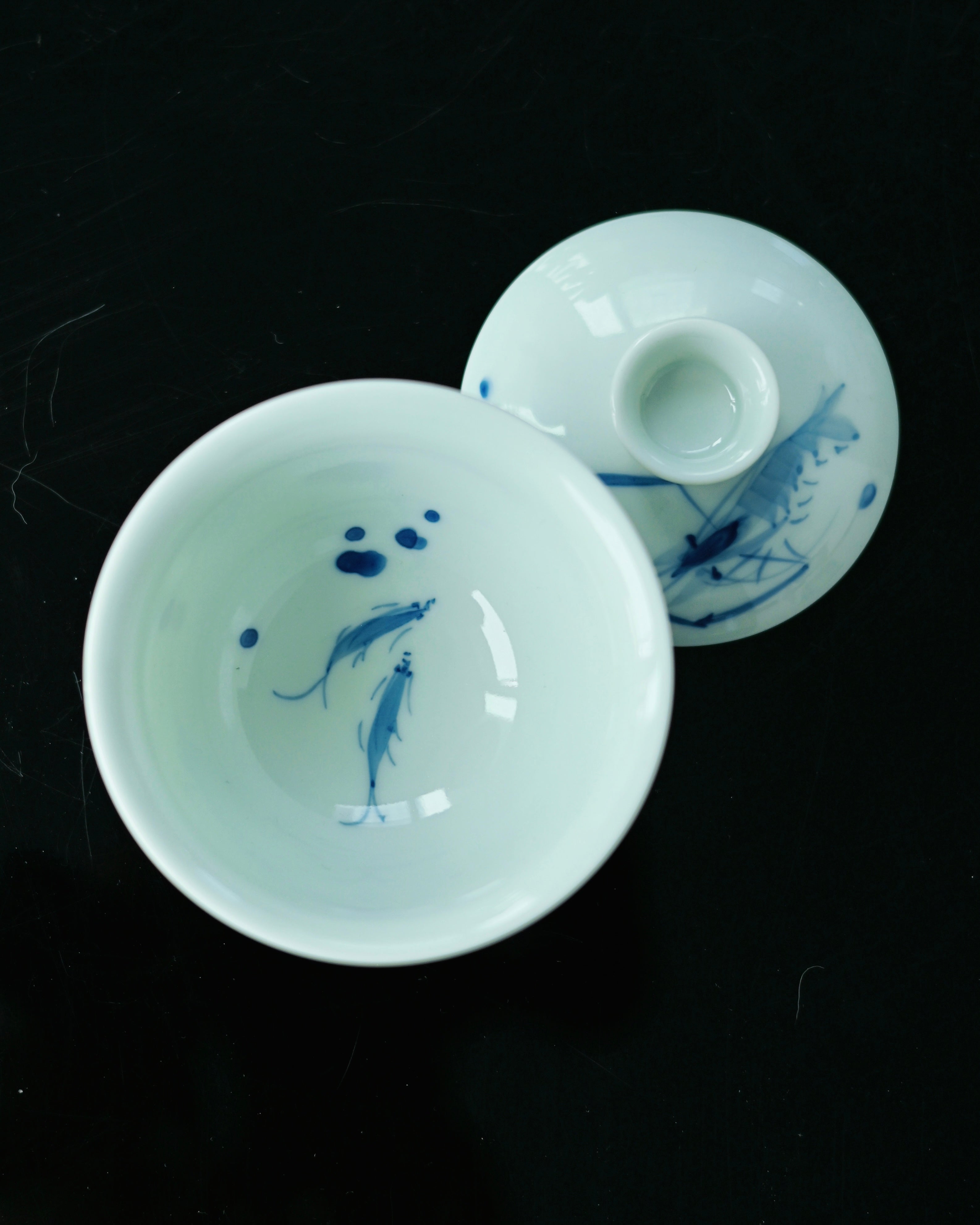 jingdezhen hand painted shrimp blue and – Jingdezhen Hand-Painted Shrimp Blue and White Porcelain by Kungfuyang